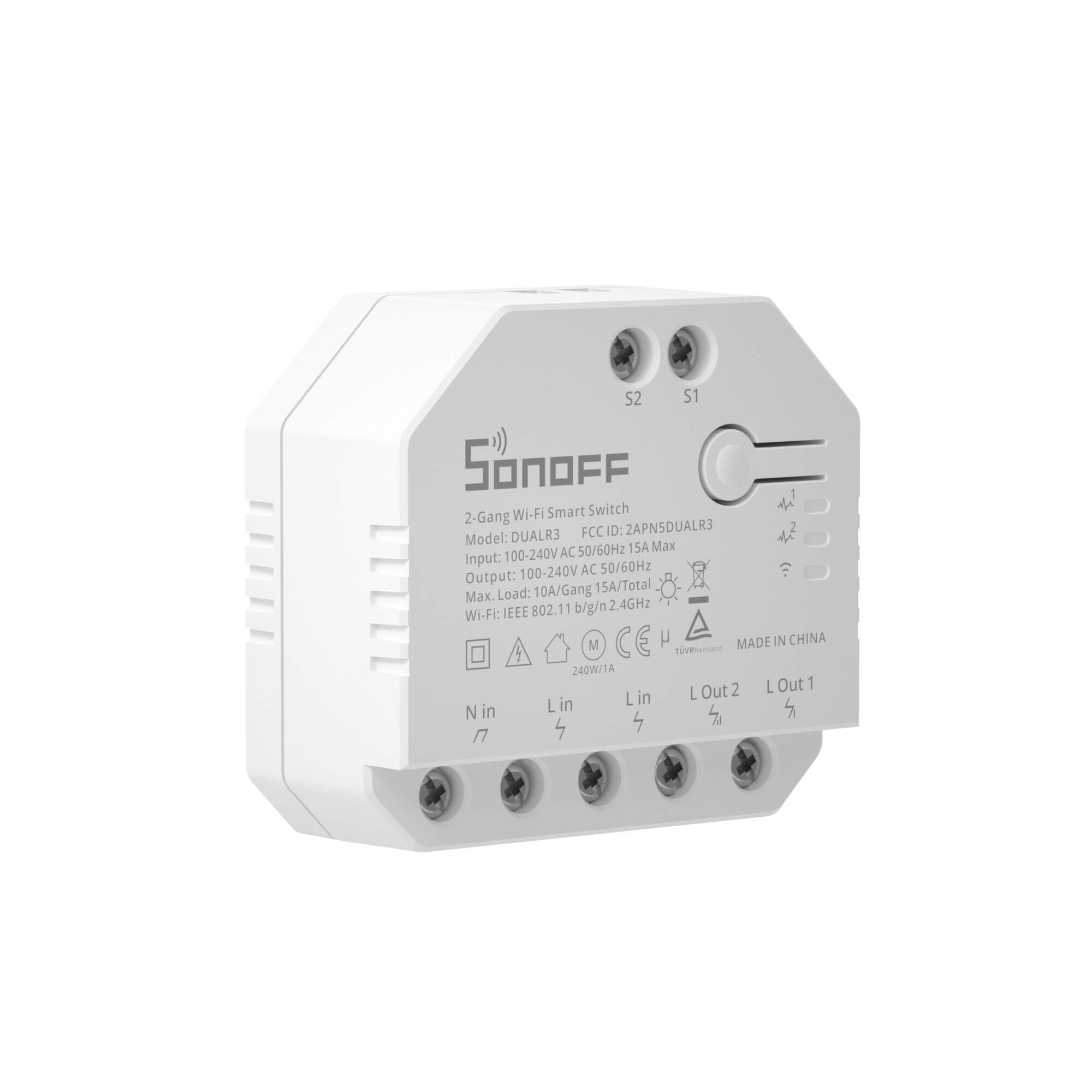 SONOFF Dual Relay Module with Power Metering ,Smart Double Relay Switch for  Garage Doors and Boilers,Roller Shade Switch & Light Switch, Supports  Google Assistant and Alexa,TUV Certified 