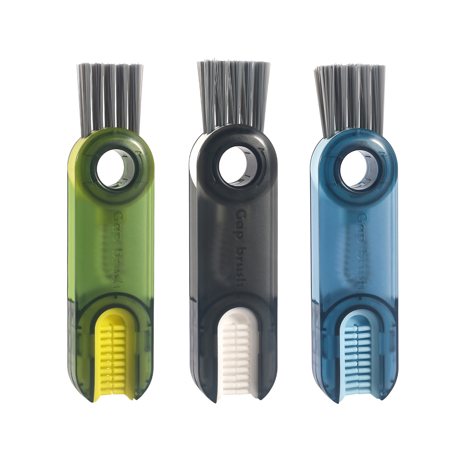 thumbnail video image 2 of Vidonio 3 in 1 Cup Lid Cleaning Brush Set Multifunctional Lid Crevice Cleaning Brushes Mix 3Pcs Silicone Portable Cup Lids Cleaner with Brush, 2 of 7