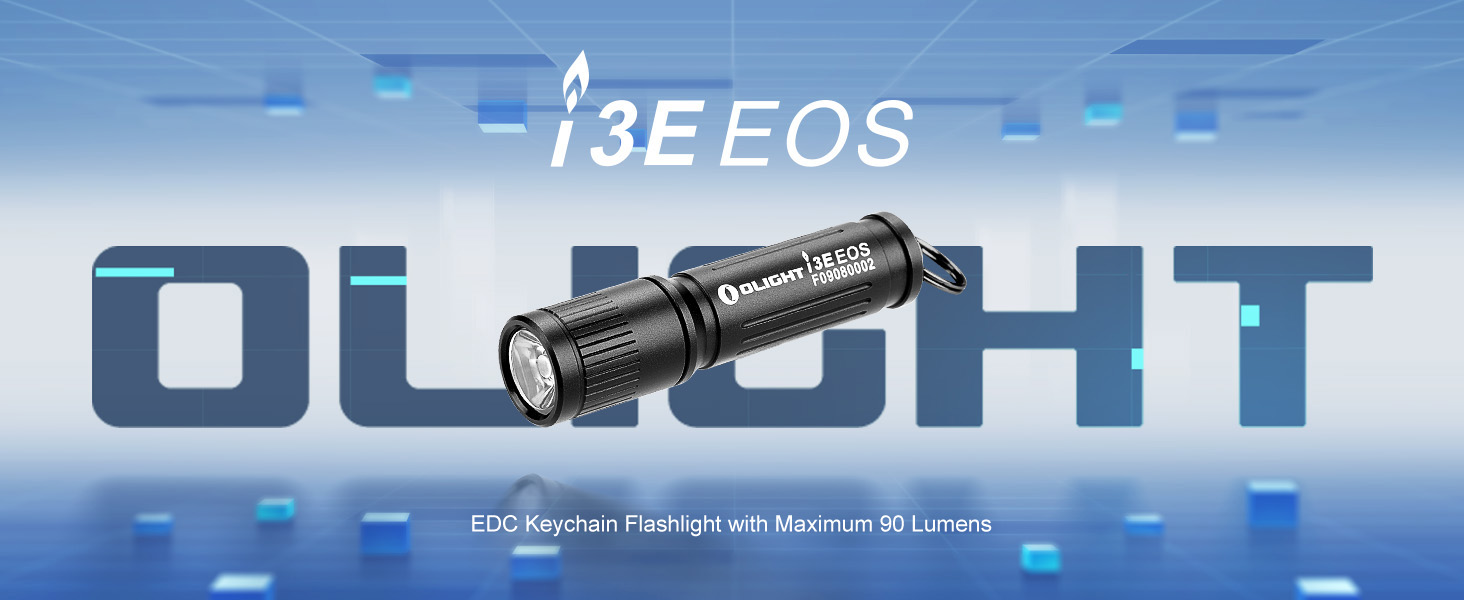 thumbnail video image 2 of Olight i3E EOS Compact LED Keychain Flashlight, 90 Lumens, Blue Porcelain, 2 of 9