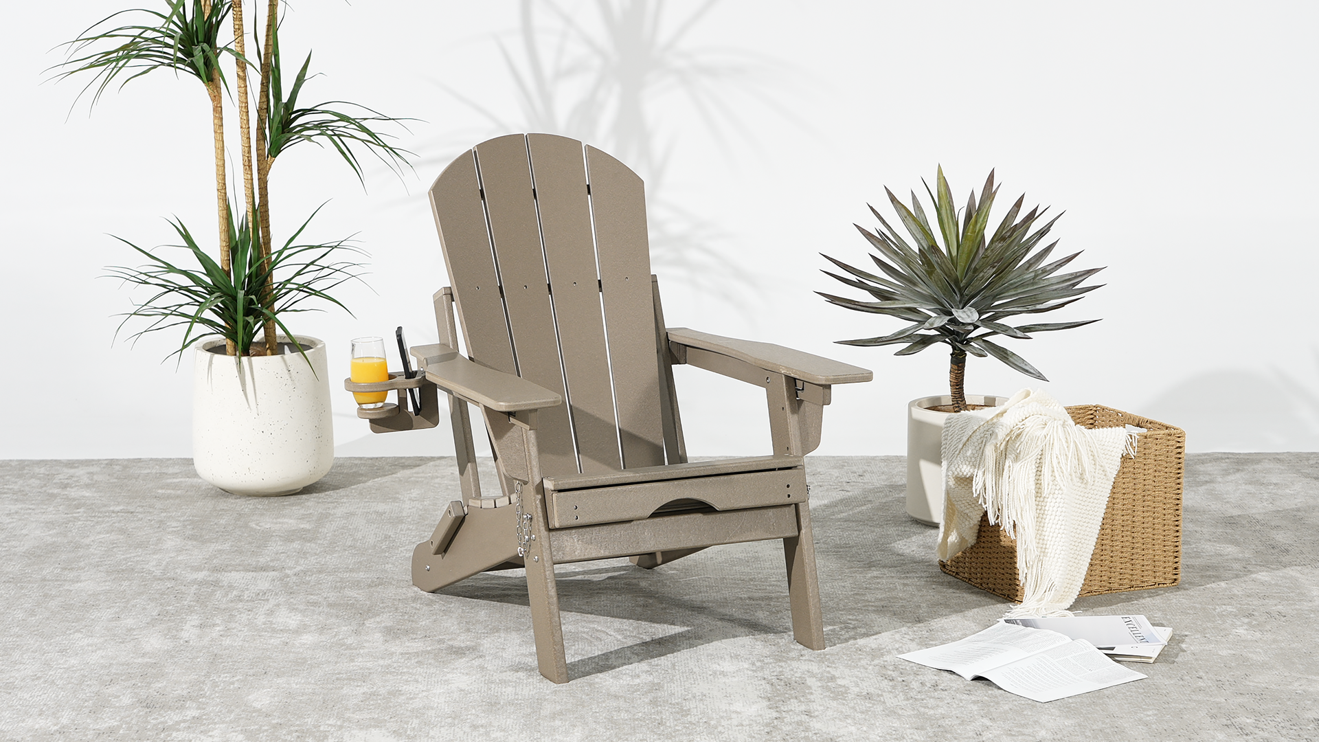 thumbnail video image 2 of WestinTrends Malibu Folding Adjustable Adirondack Chair with Retractable Ottoman and Cup Holder, Turquoise, 2 of 13