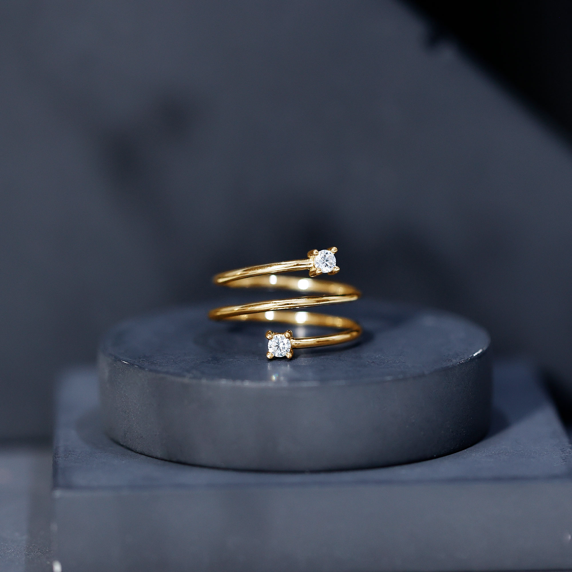 thumbnail video image 2 of Rosec Jewels Lab Grown Diamond Wrap Ring for Women - EF-VS Quality Certified Diamond Ring - Ready to Gift, 10K Yellow Gold, US 10.50, 2 of 7