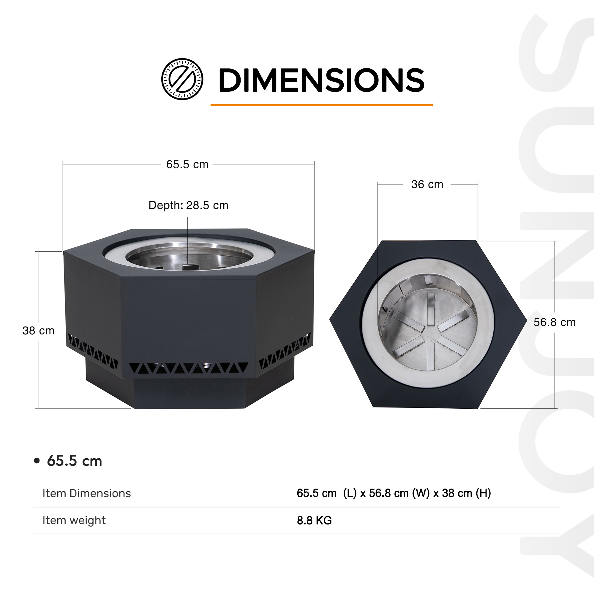 thumbnail video image 2 of Sunjoy Fire Pit Smokeless Outdoor , Patio Wood Burning Smokeless Firepit 26 inch Hexagonal , Black, 2 of 15
