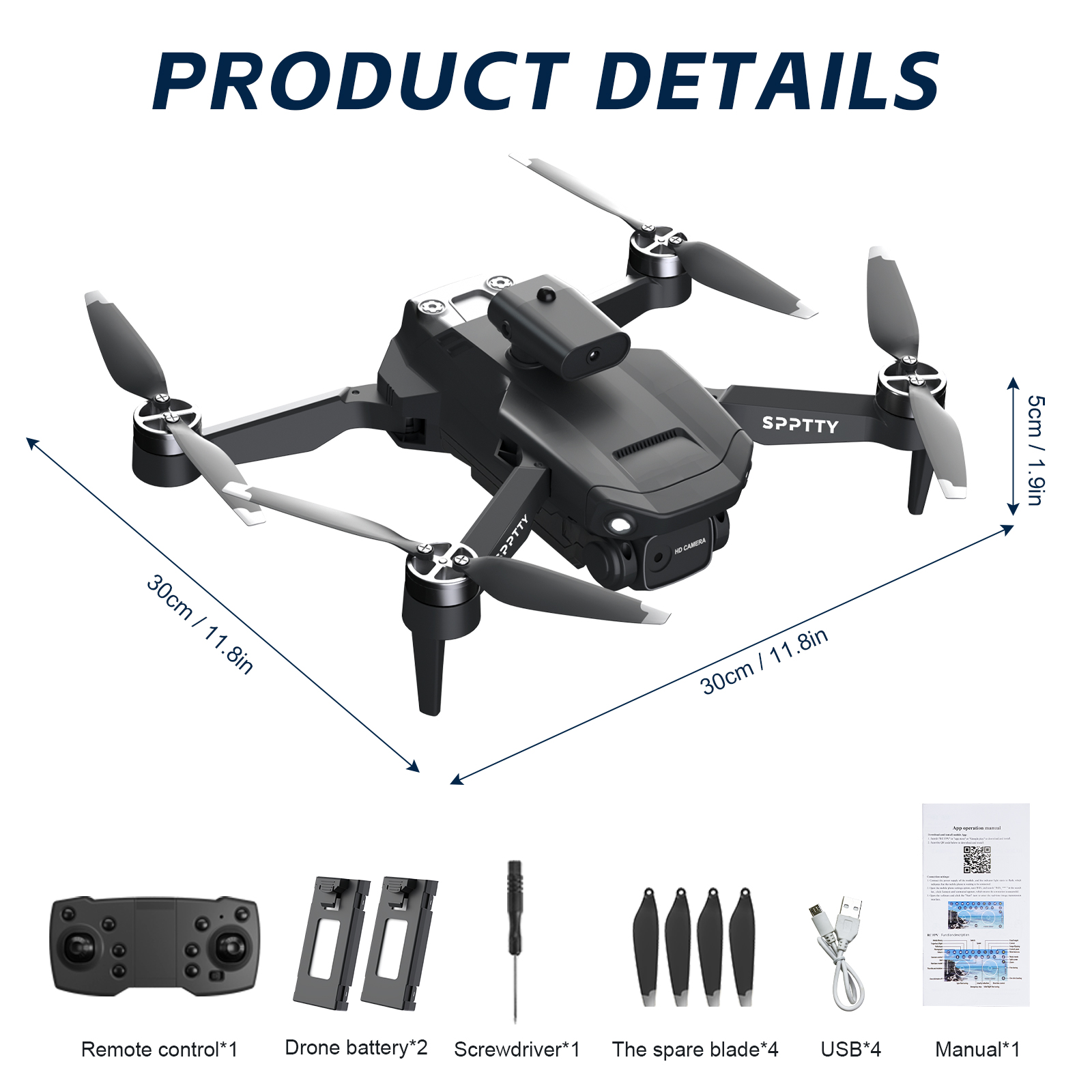 thumbnail video image 2 of Spptty Drone with 4K Camera, 90° Adjustable Angle, Brushless Motors, Dual Batteries, Carrying Case, Obstacle Avoidance, 2 of 9