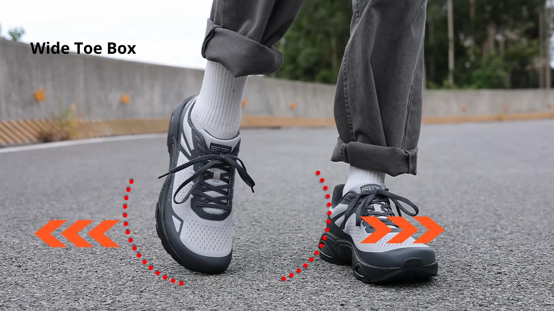 thumbnail video image 2 of Artlea Men’s Walking Shoes with Arch Support Orthotic Sneakers for Plantar Fasciitis Athletic Cushioning Men's Running Shoes for Foot Pain Relief, Size 8-13, 2 of 7