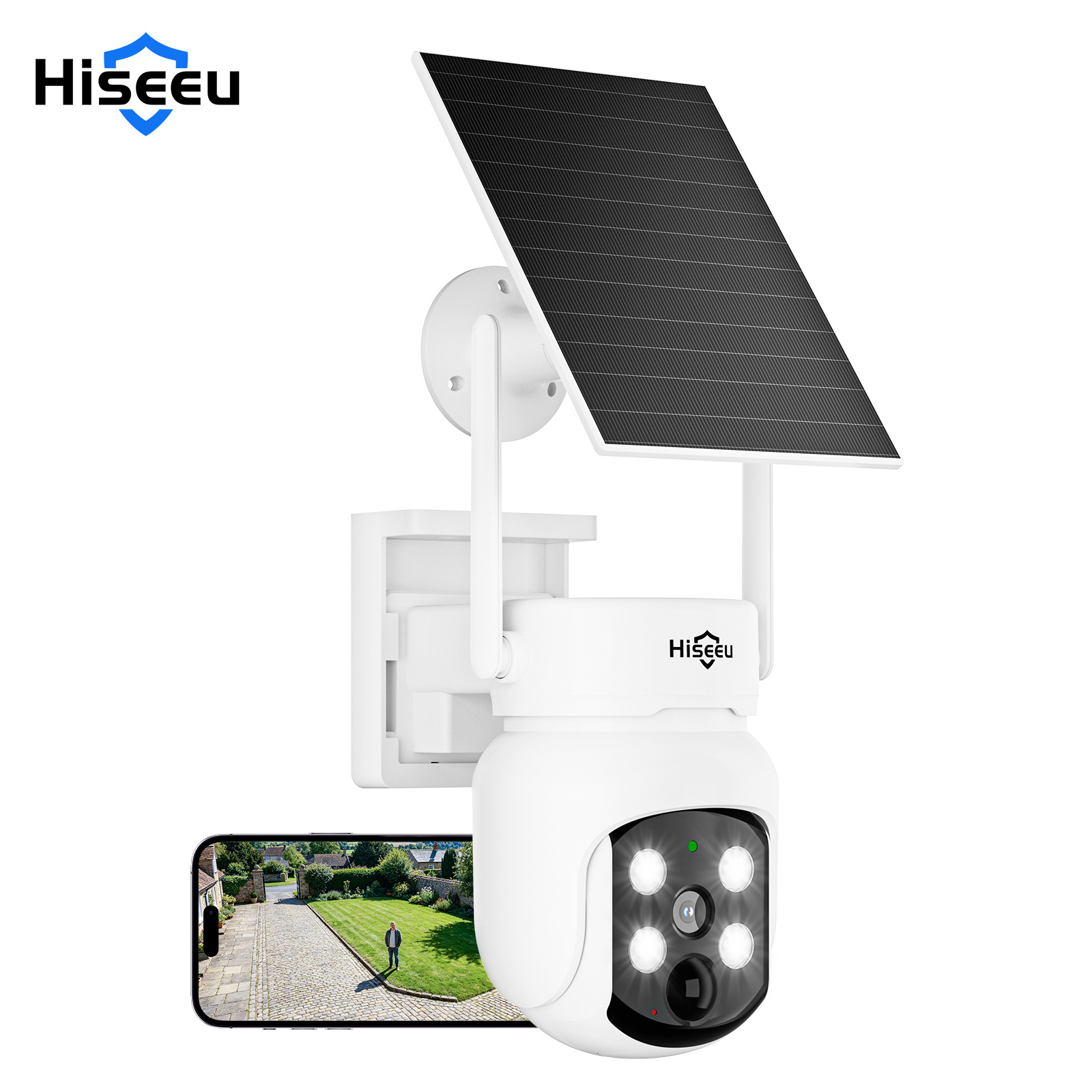 Hiseeu 4MP Solar Security Camera Wireless Outdoor ,2.4G /5G WiFi Camera ...
