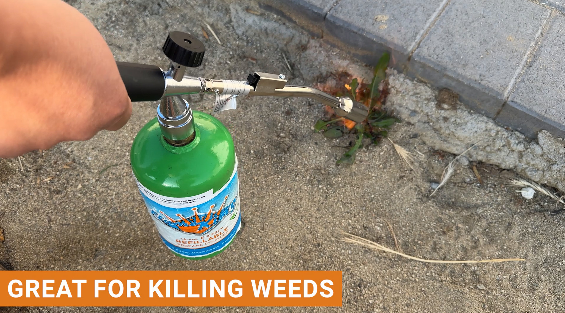 thumbnail video image 2 of Flame King Propane Torch 20K BTU with Igniter, Campfire/Charcoal Fire Starter & Weed Burner 1 Piece, 2 of 6