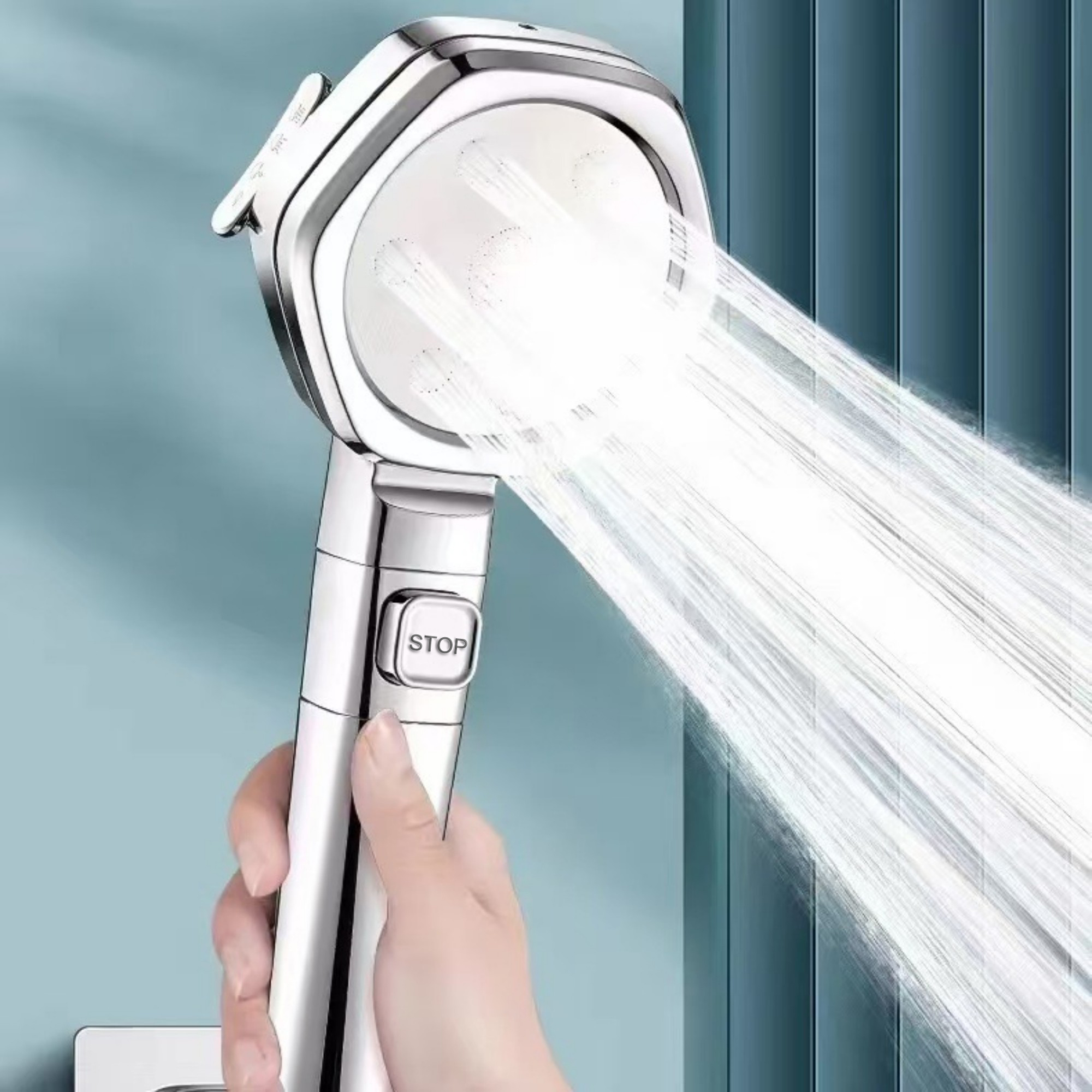 thumbnail video image 2 of Fylivore Handheld Shower Head,High Pressure Shower Head with with Hose 59 inch Stainless Steel and Adjustable Brass Bracket for Bathroom Tub,Silver, 2 of 6