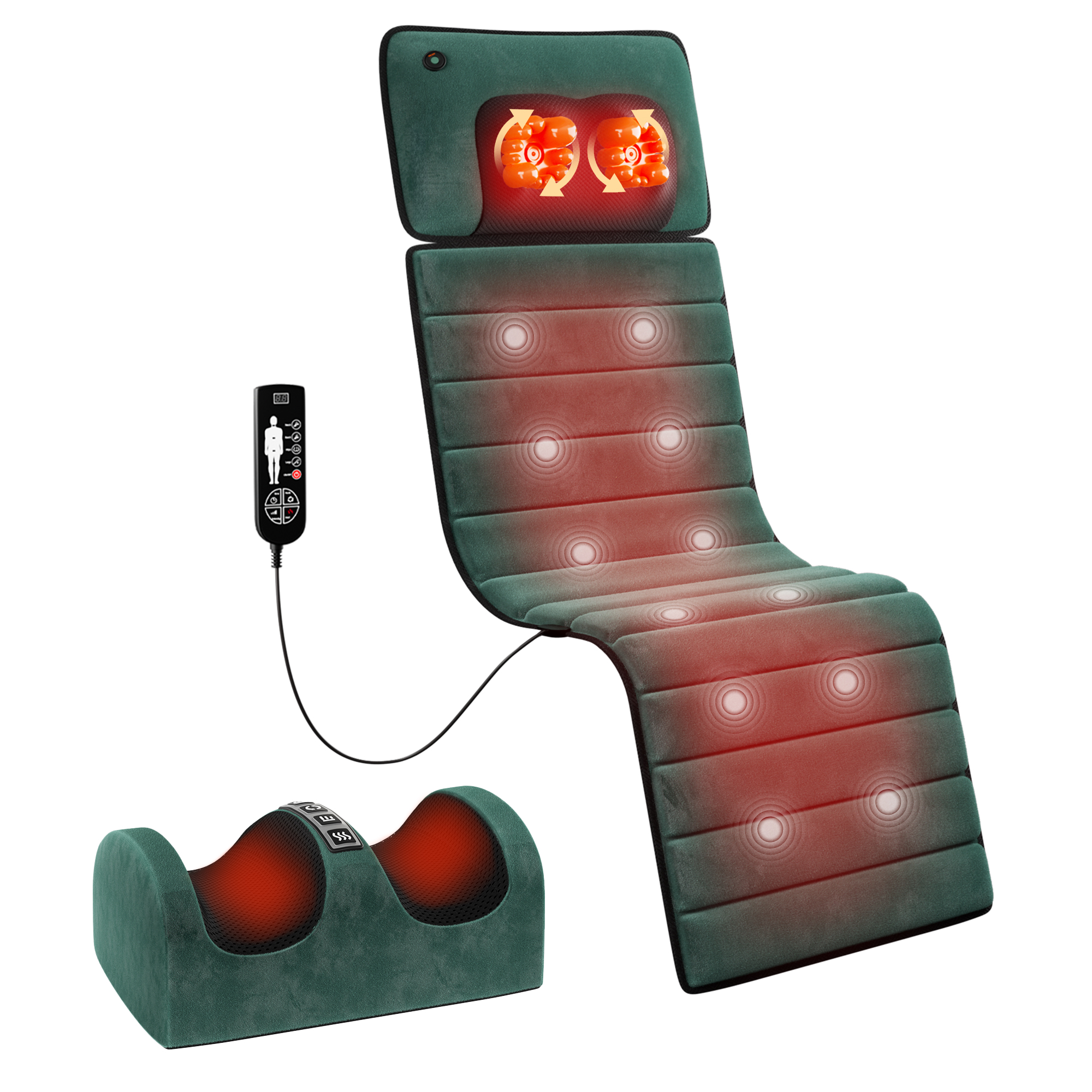 Full Body Vibration Massage Mat w/ Heat, Variable Speed & Detachable ...
