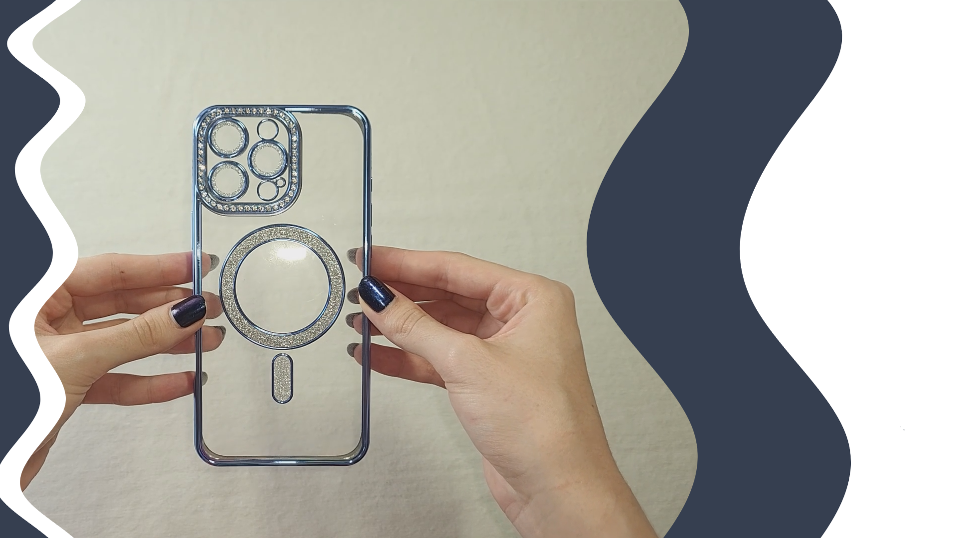 thumbnail video image 2 of Entronix Magnetic Crystal Case for iPhone 11, Luxury Rhinestone Cute Bumper Cover for Girls, Black, 2 of 7