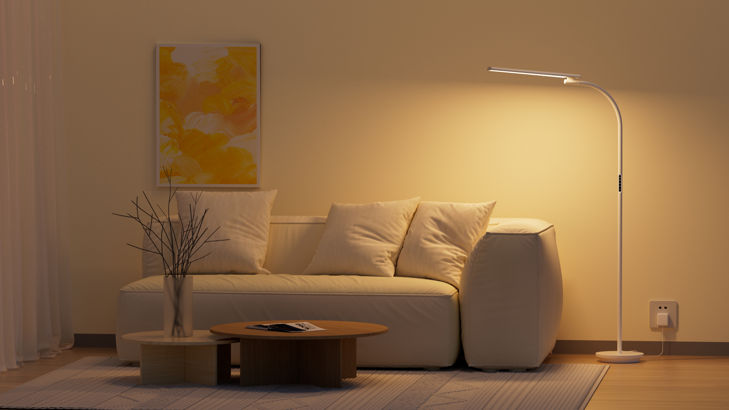 thumbnail video image 2 of Light Therapy Lamp, UV-Free 10000 Lux Sun Lamp, Daylight Lamp with 2 in 1 Floor & Desk Lamp, 5 Brightness & 5 Color with Touch Control & Remote for Reading/Relaxing/Study, 2 of 8