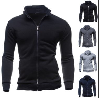 thumbnail video image 2 of DondPO Jackets for Men Mens Coat Mens Fashion Sweater Zipper Stand Collar Sweater Solid Color Cardigan Fleece Jacket Men Mens Tops Navy XXL, 2 of 4