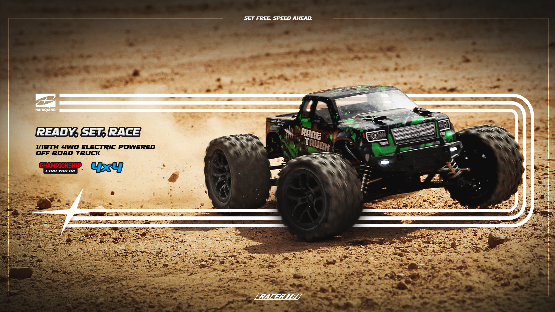 HAIBOXING 1:18 Scale 4WD Waterproof Off-Road RC Truck - 36 km/h