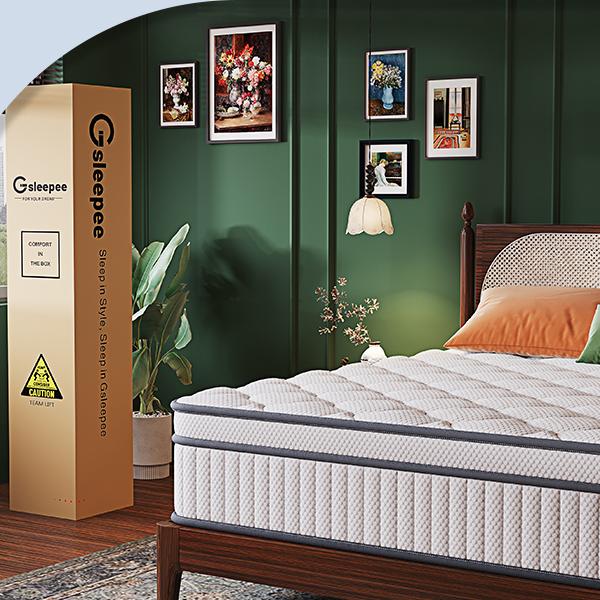 thumbnail video image 2 of King Size Mattress , 10 Inch King Mattress in a Box with Hybrid Medium Memory Foam and Box Spring, 2 of 8