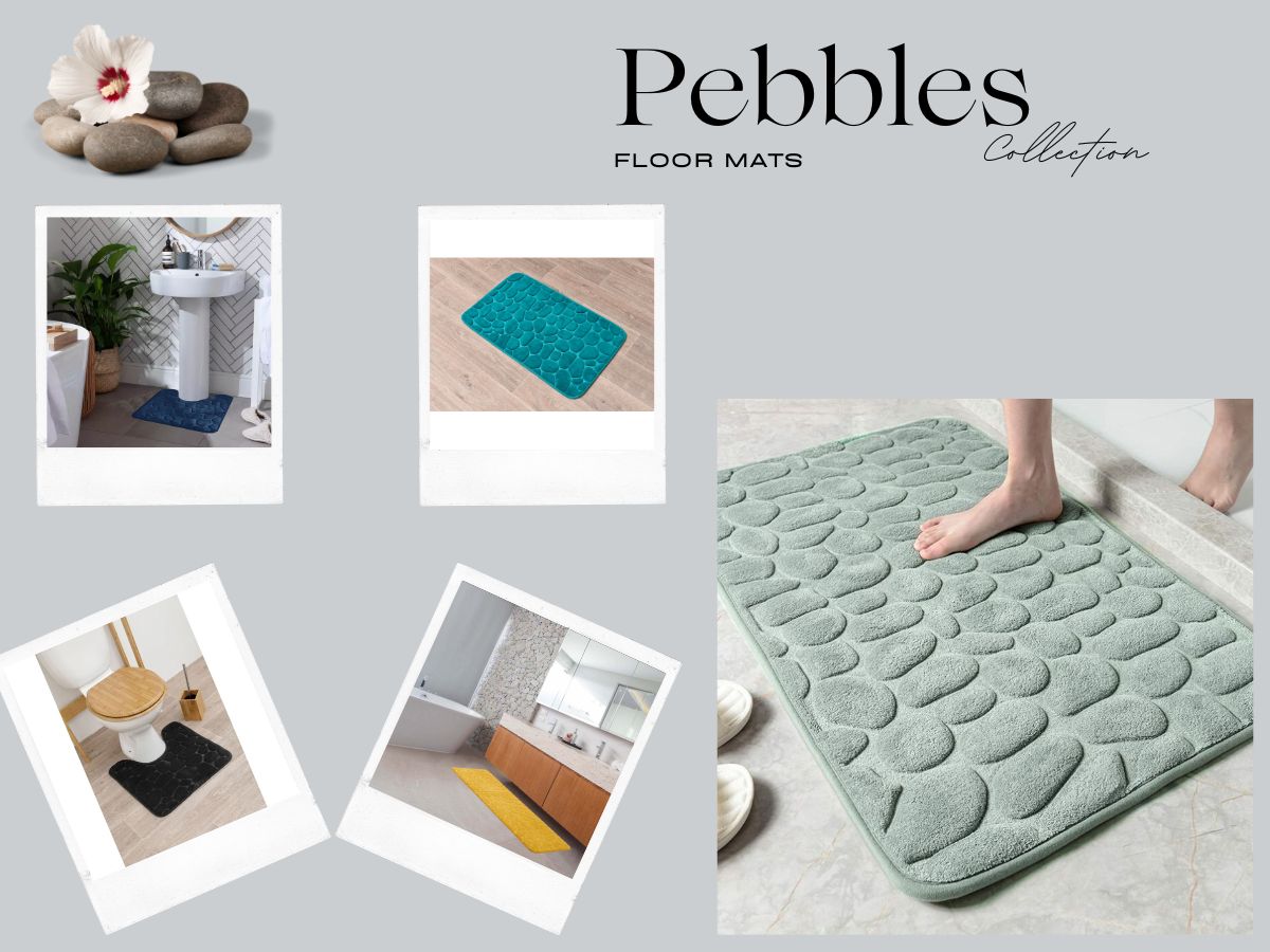 thumbnail video image 2 of Bathroom Rug Memory Foam Mat 3D Pebble Fuchsia 32"L x 20"W, 2 of 7