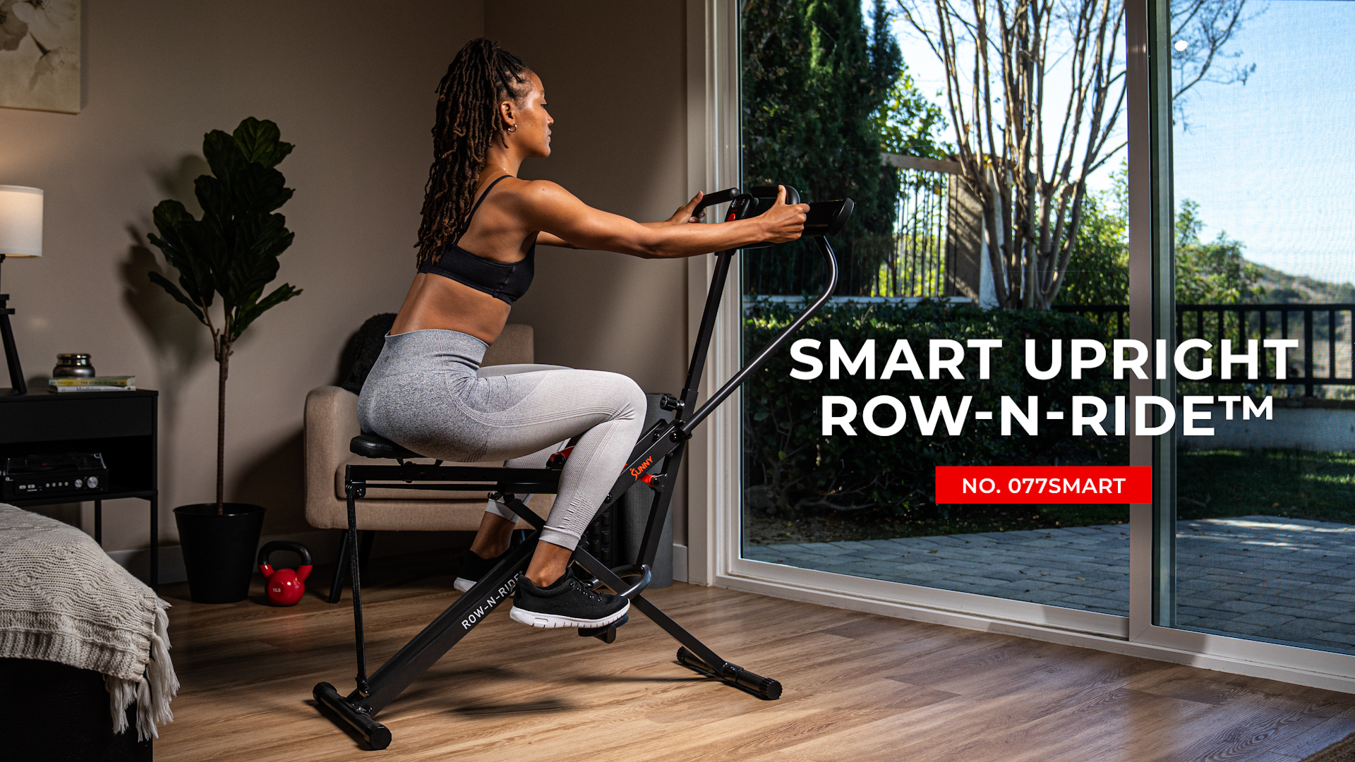 thumbnail video image 2 of Sunny Health & Fitness Upright Row-N-Ride Exerciser, 2 of 7