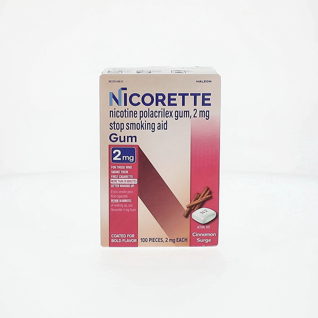Nicorette Nicotine Gum, Stop Smoking Aids, 2 Mg, Cinnamon Surge, 100 Count  HSA/FSA Eligible