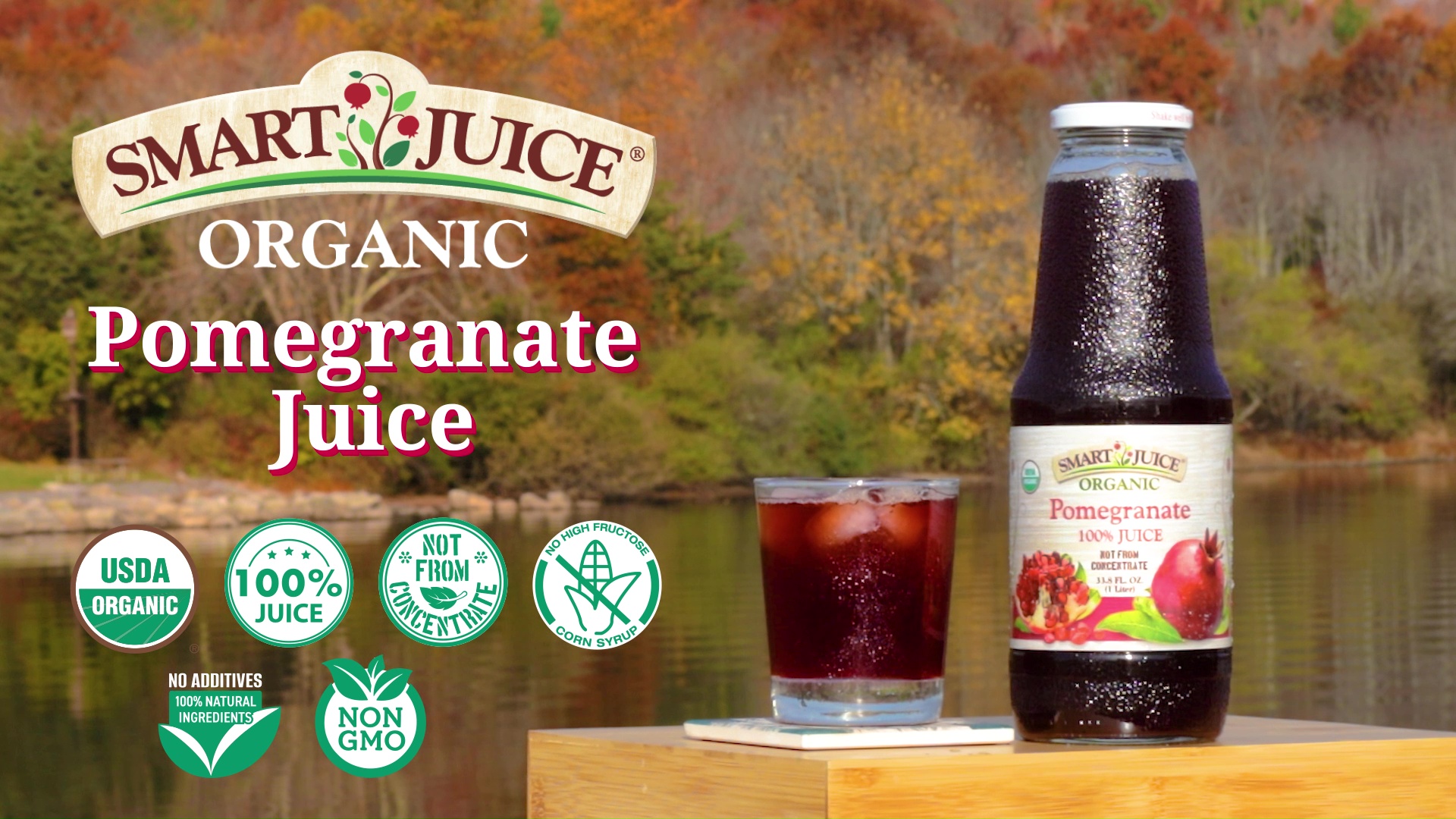 thumbnail video image 2 of Smart Juice Organic Pomegranate Juice - 33.8 fl oz (1L) - (Pack of 6), 2 of 8