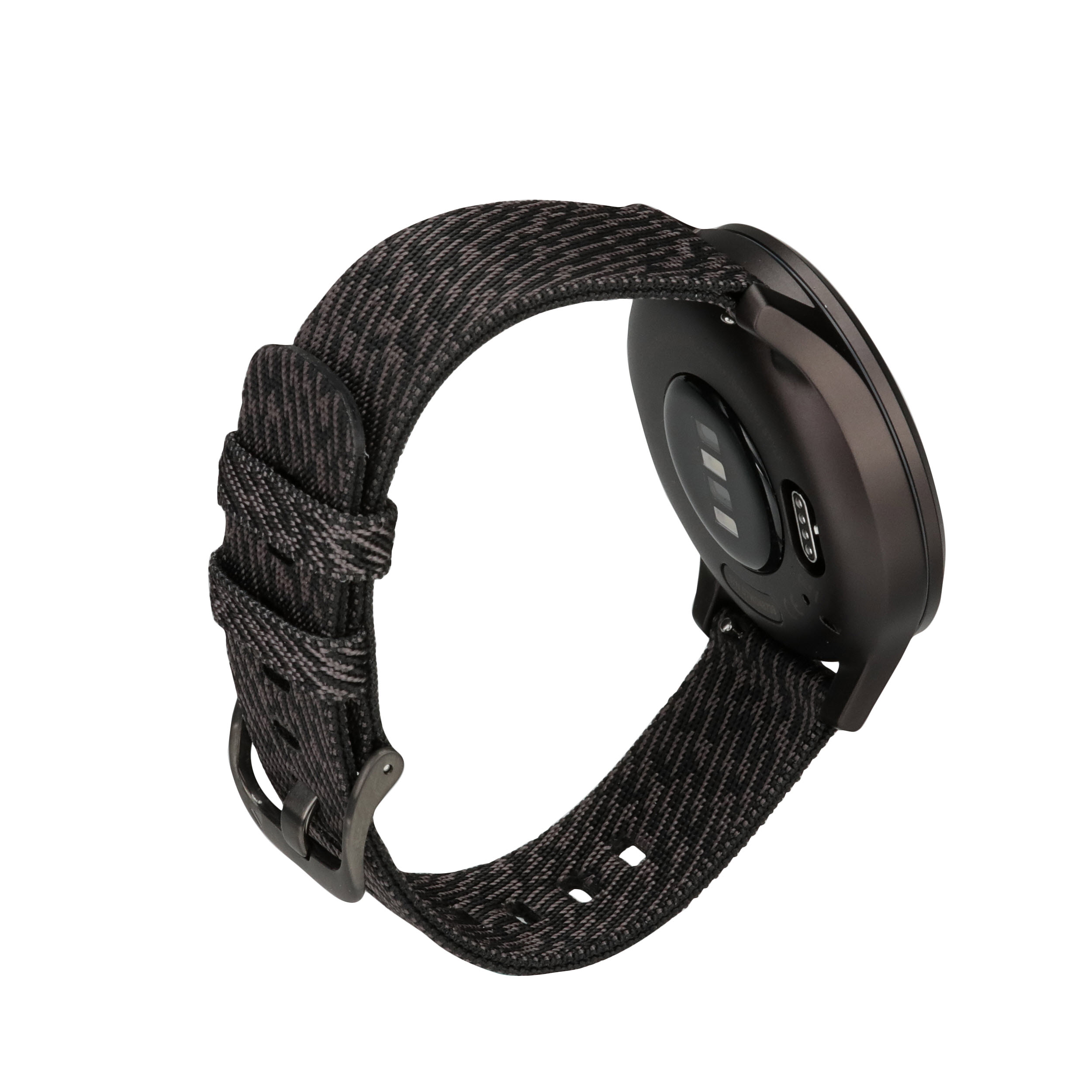 Garmin vívomove Style 42mm Graphite Aluminum Case with Black Pepper Woven  Nylon Band GPS Running Watch for sale online