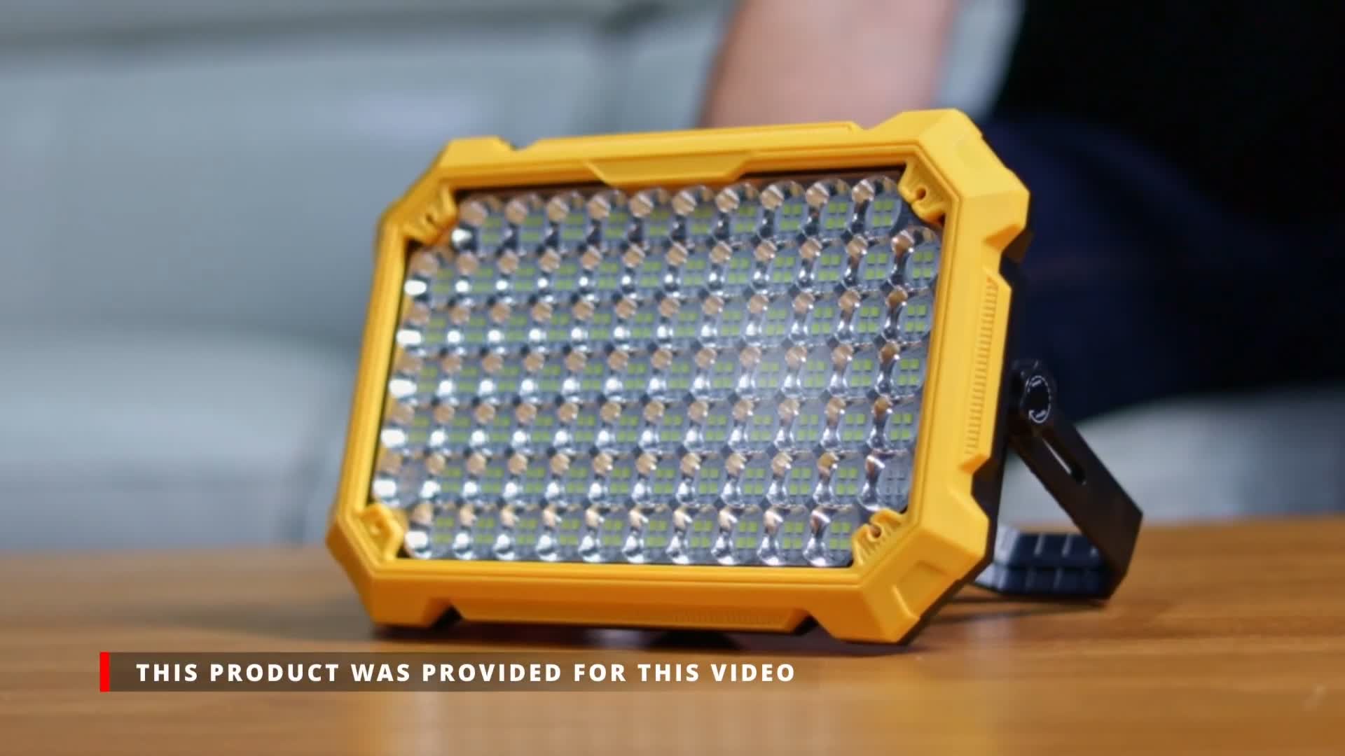 thumbnail video image 2 of Rechargeable LED Work Light 10000LM 13000mAh, Portable Magnetic Jobsite Light with Hook, 4 Modes Waterproof Outdoor Work Light for Construction, Camping, Garage, Power Outages, 2 of 9