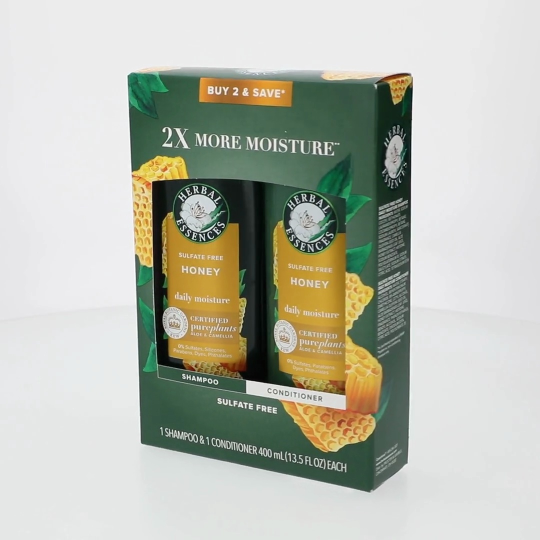 Herbal Essences Shampoo and Conditioner Set, Honey and Aloe, 13.5