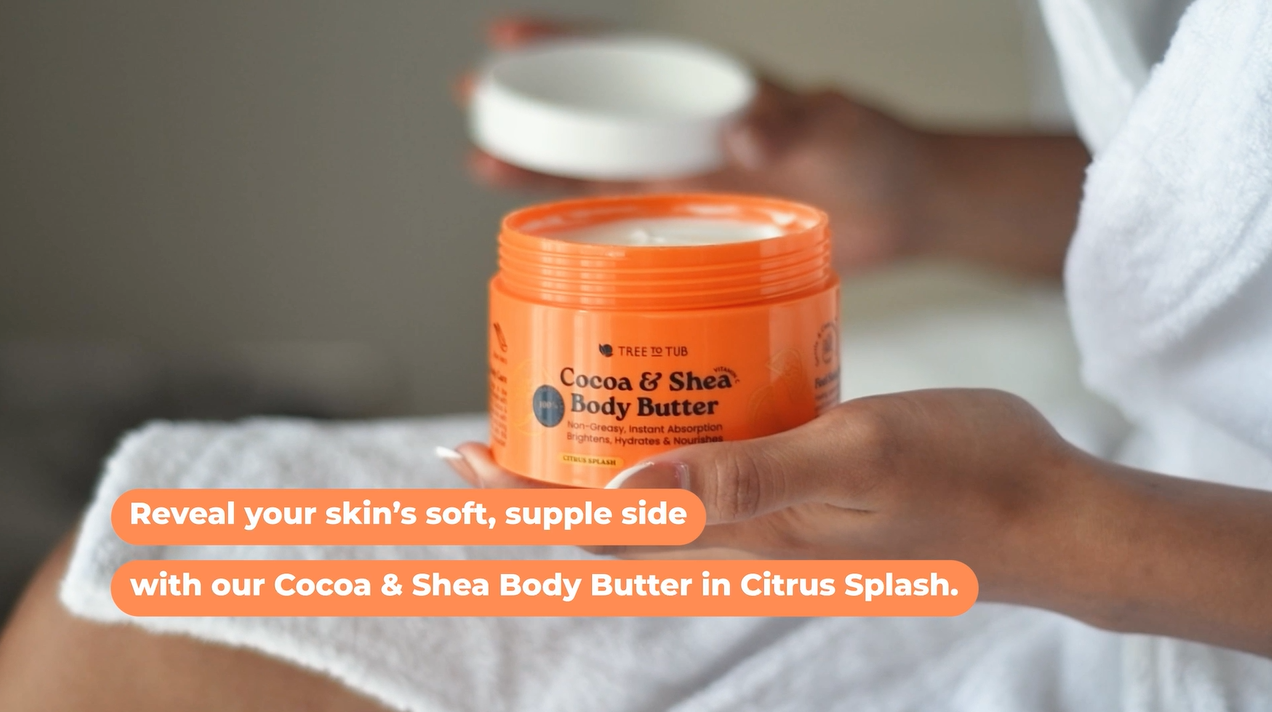 thumbnail video image 2 of Tree To Tub Shea Body Butter for Dry, Extremely Dry, Sensitive Skin - Moisturizing Body Cream for Women & Men, Hydrating Body Lotion Moisturizer, 2 of 10