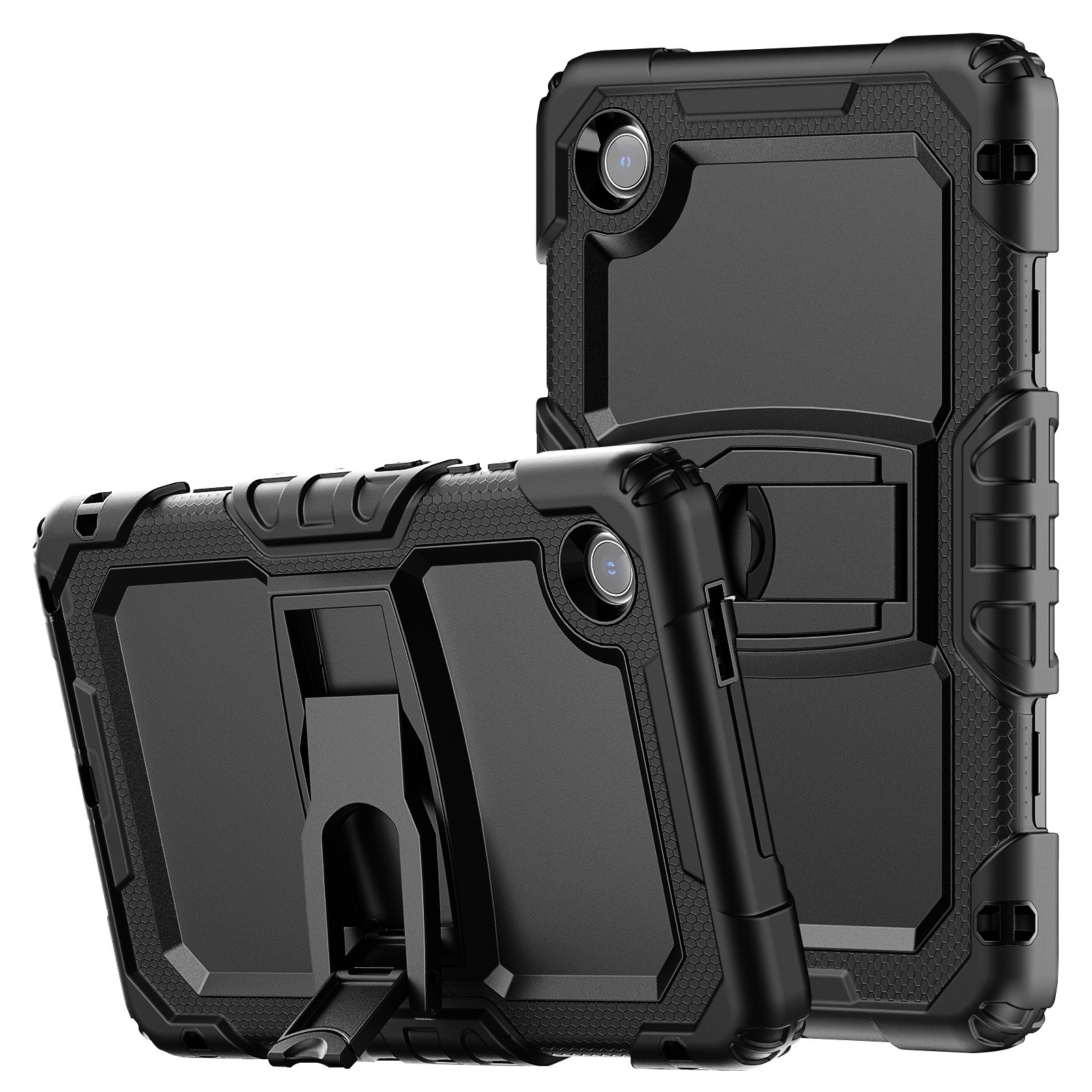 thumbnail video image 2 of XYX For Lenovo Tab One 8.7 inch/Tab K9 2025 Case, 3in1 Heavy Duty Shockproof Tablet Case with Stand, Shoulder Strap, Black, 2 of 8