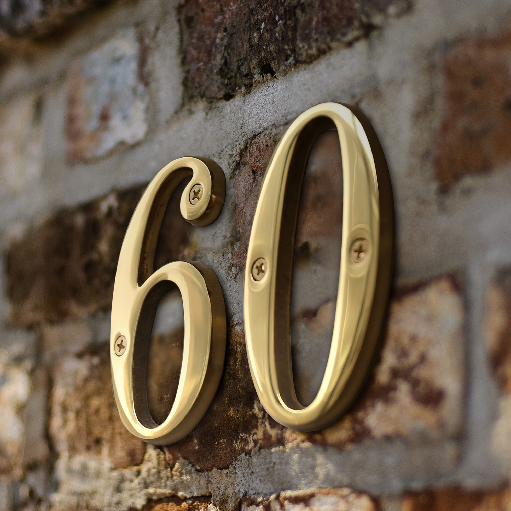 thumbnail video image 2 of HASWARE 4 inch (10 cm) Solid Brass House Number Apartment Door Numbers Mailbox Address Sign with 2 Screws, Brass (#4, Golden), 2 of 6
