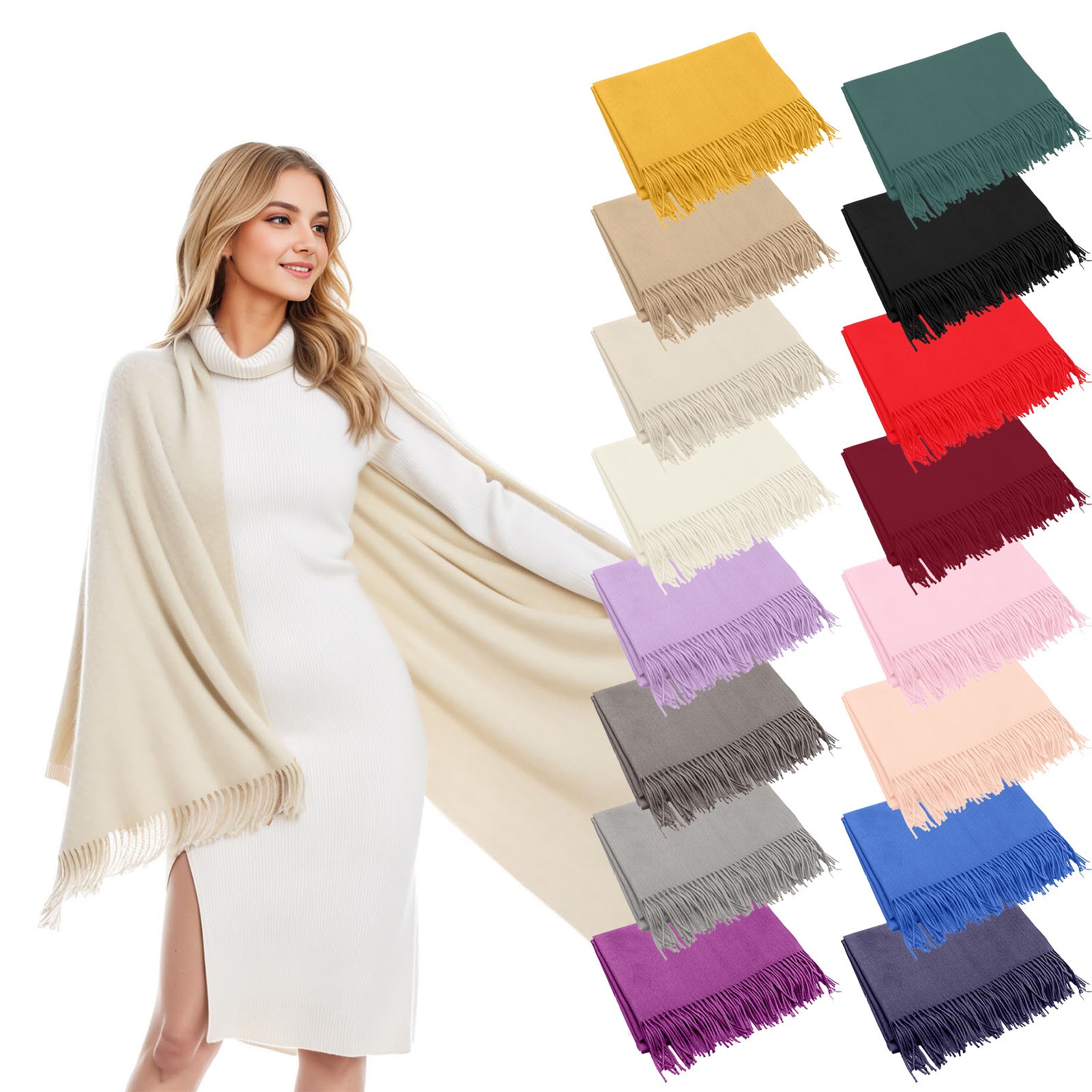 thumbnail video image 2 of GZWYHT Shawl Wraps,Shawl Shawls And Wraps For Evening Dresses Pashmina Shawls Wraps For Wedding Party Softable Shawl Wraps Scarf For Women Scarves for Women Lightweight,Clearance,Shawls And Wraps Red, 2 of 5