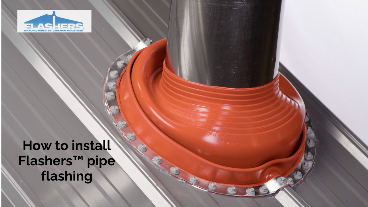 thumbnail video image 2 of Flashers #3 Grey EPDM Flexible Roof Jack Pipe Boot Metal Roofing Pipe Flashing (Pipe OD 1/4" to 5"), 2 of 6