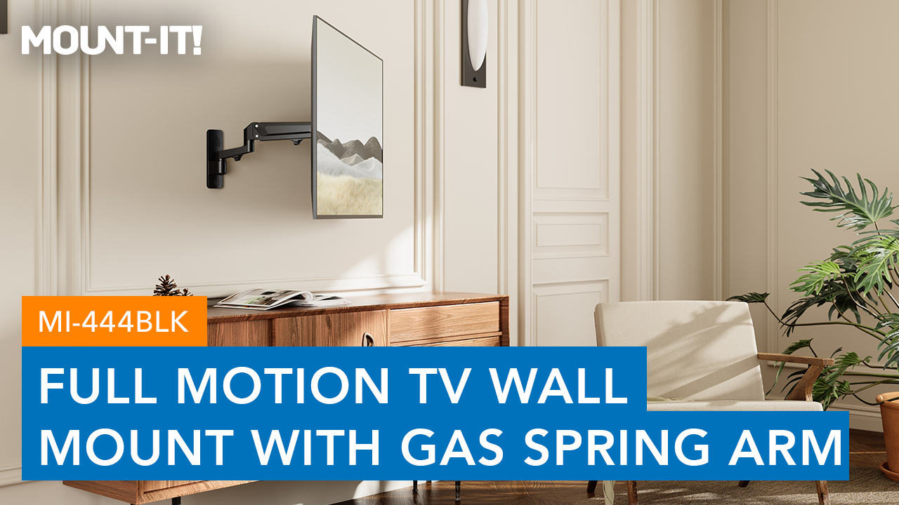 thumbnail video image 2 of Mount-It! Height Adjustable TV Wall Mount - Full Motion, Pull Down and Vertical Adjustment, Fits 23-55 Inch Screens, Max VESA 400x400mm, Swivel and Tilt Capabilities, 50.6 Lbs Capacity, 2 of 11