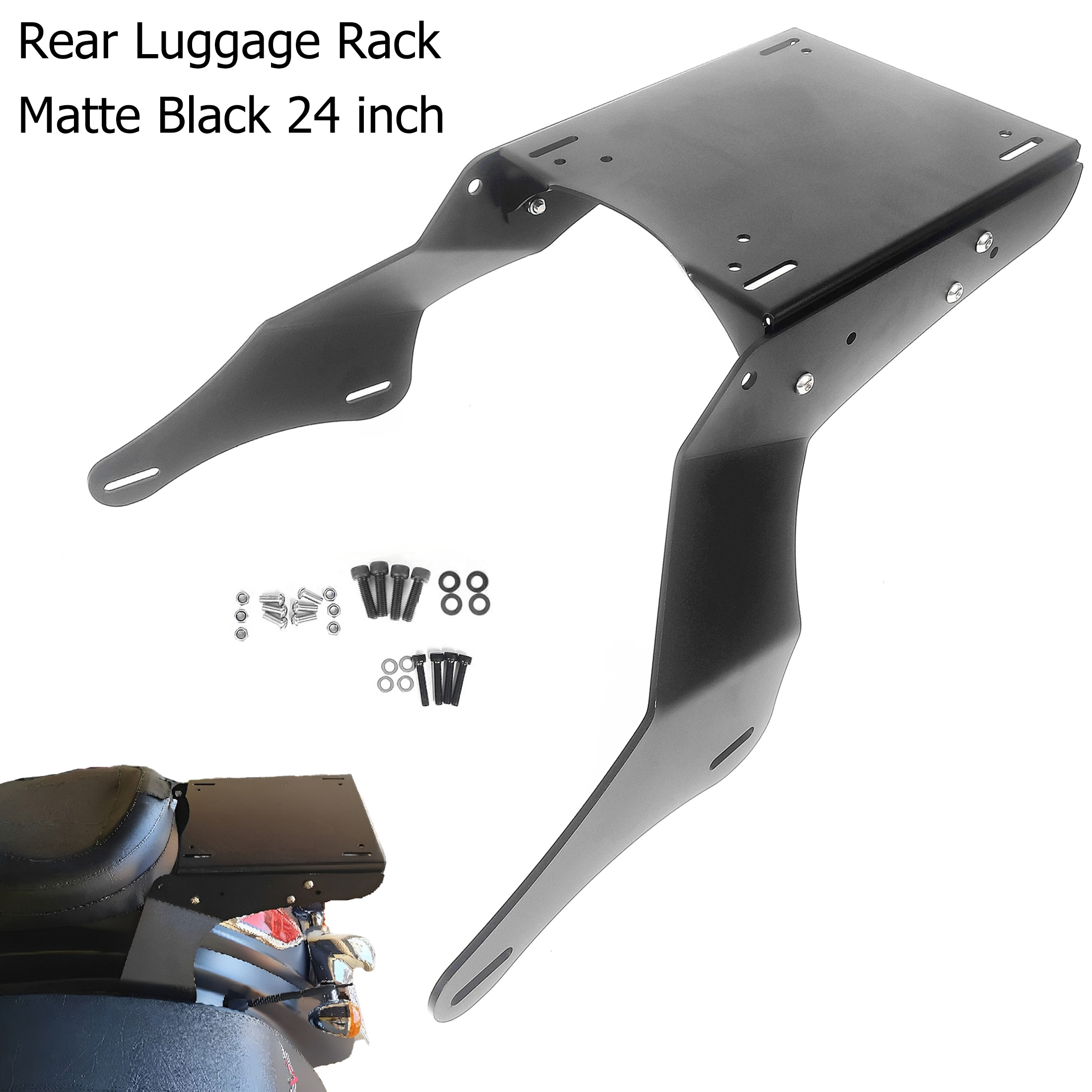 thumbnail video image 2 of Fjpacemt Rear Luggage Rack Detachable Mount for 11-24 Motorcycle Kawasaki Vulcan 1700 Vaquero ABS SE, 2 of 10