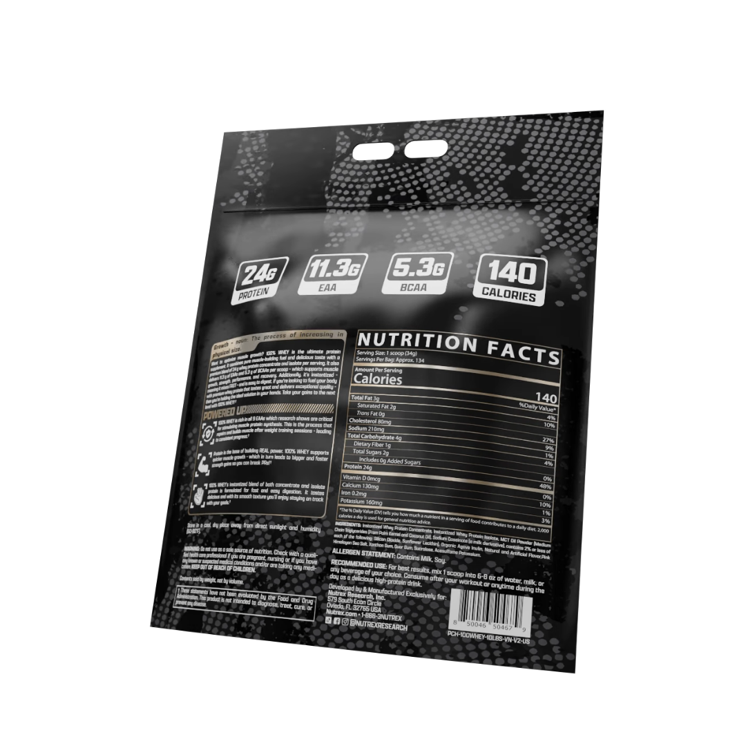 Nutrex 100% Whey Protein Powder, Vanilla, 24g Lean Muscle Protein