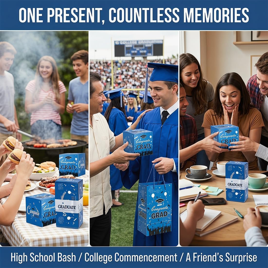 thumbnail video image 2 of Surprise Pop Up Gift Box Money Graduation, 2026 Graduation with 10 Bill & Card Slots, DIY Surprise Pop Up Gifts Boxs with Confetti for Graduation Party, 2 of 8