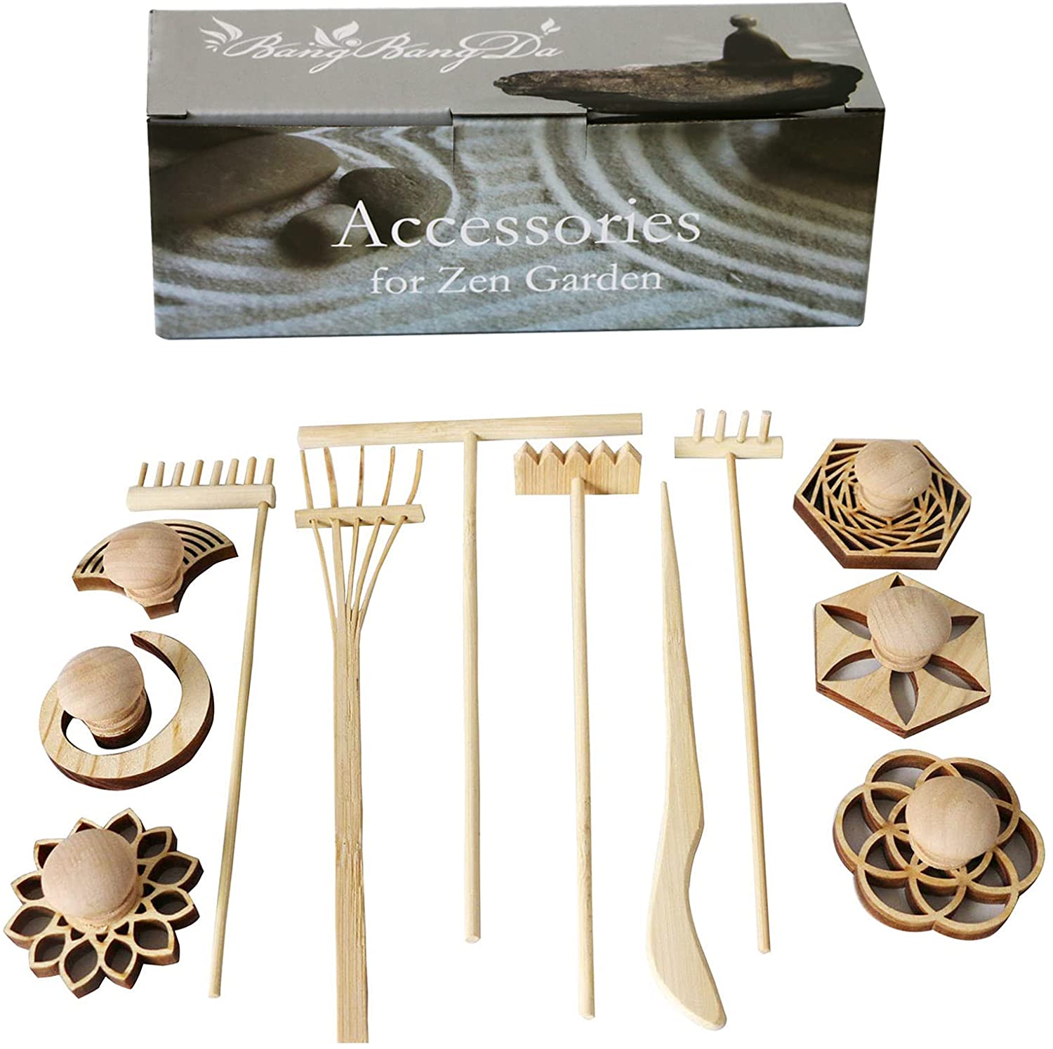 Mini Zen Garden Rake Kit: Japanese Tabletop Meditation, Rock Sand
