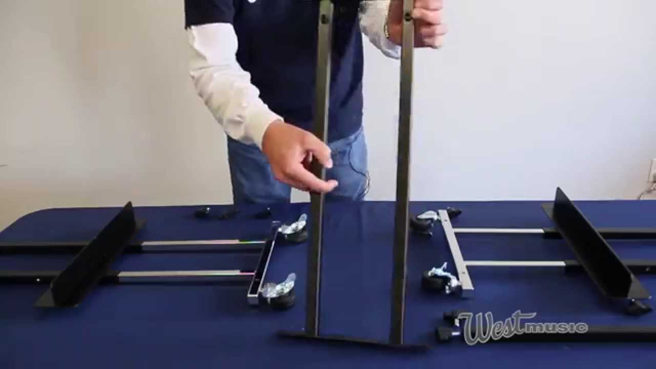 thumbnail video image 2 of Basic Beat BBV567 Adjustable Rolling Orff Stand, Tool-Free, Fits Major Brands, 2 of 3