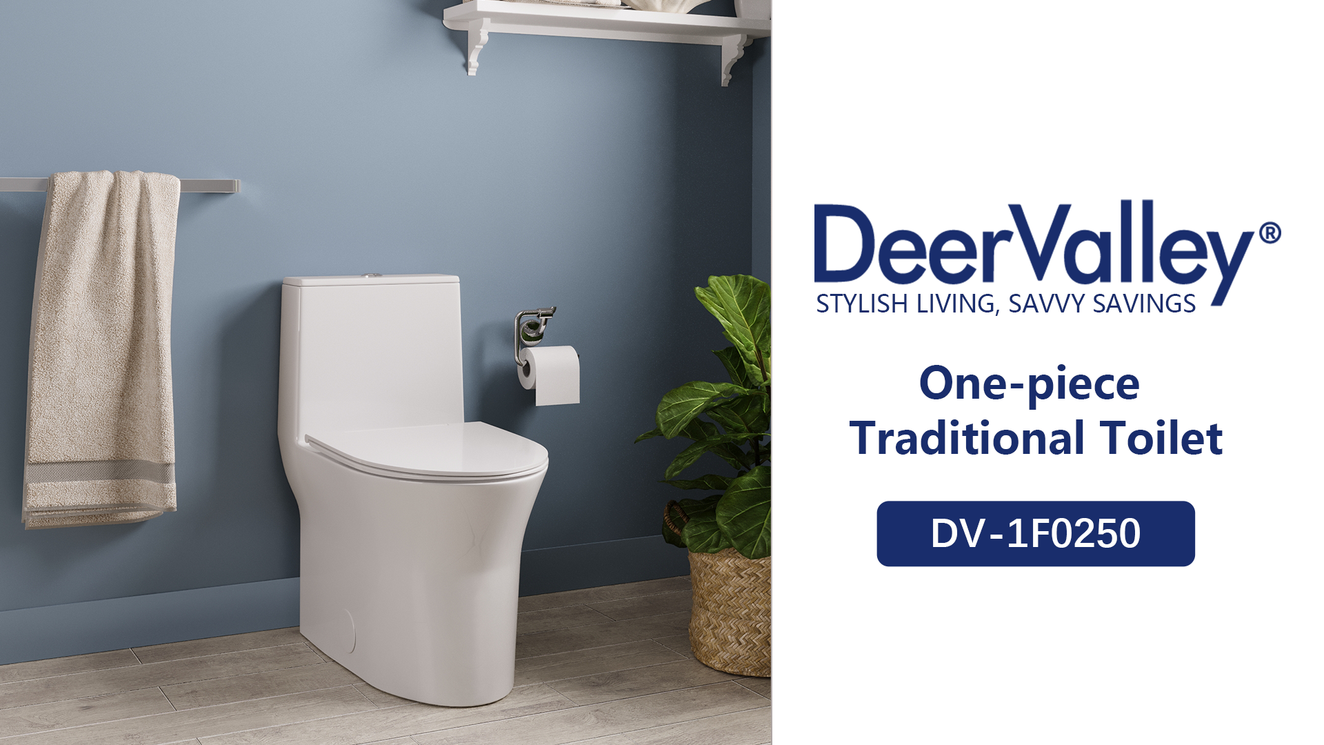 thumbnail video image 2 of DV-1F0250 One Piece Toilet For Bathroom, Modern Bathroom Toilet with Dual Flush 1.1/1.6 Gpf Fully Skirted Toilets(Soft Close Seat), 2 of 17