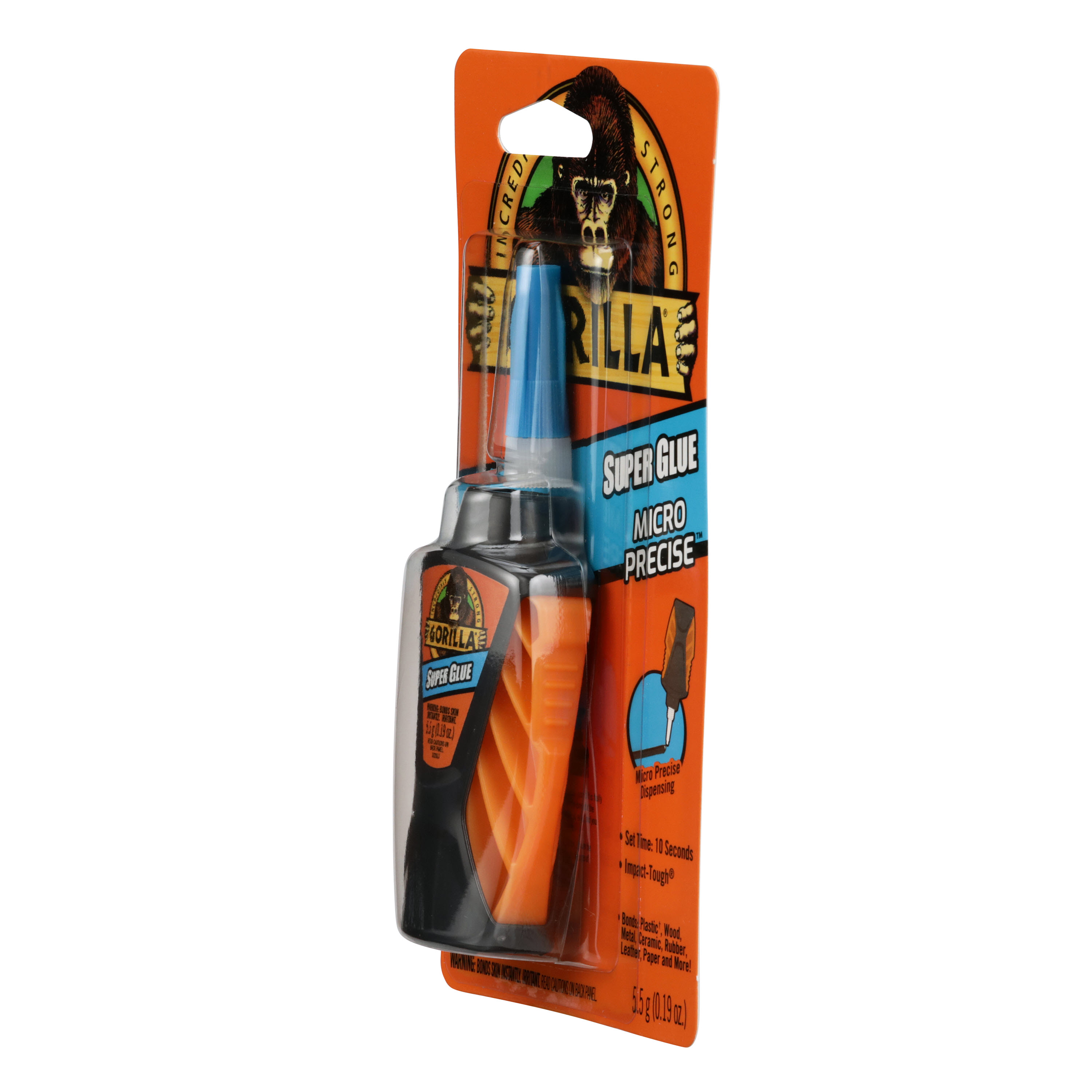 2 pack) Gorilla Micro Precise Super Glue, Clear Glue, 5.5