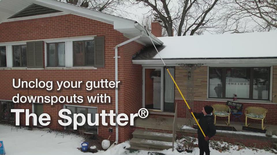 thumbnail video image 2 of The Sputter gutter downspout tool & Ladderless light hanging, 2 of 10