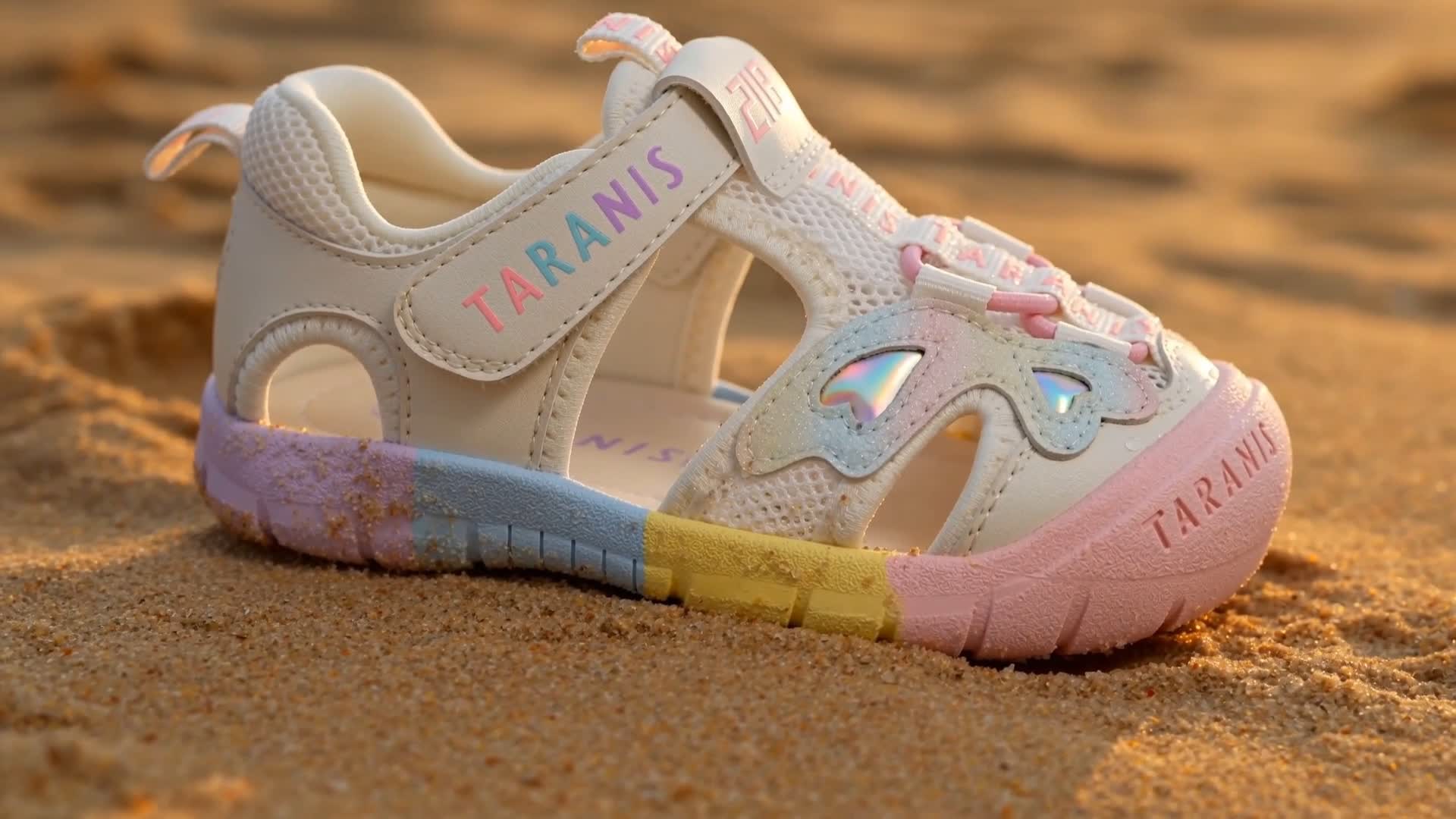 thumbnail video image 2 of TARANIS Toddler Sandals for Boys and Girls, Wide Toe Box, Closed Toe, Mesh Upper, 2 of 8
