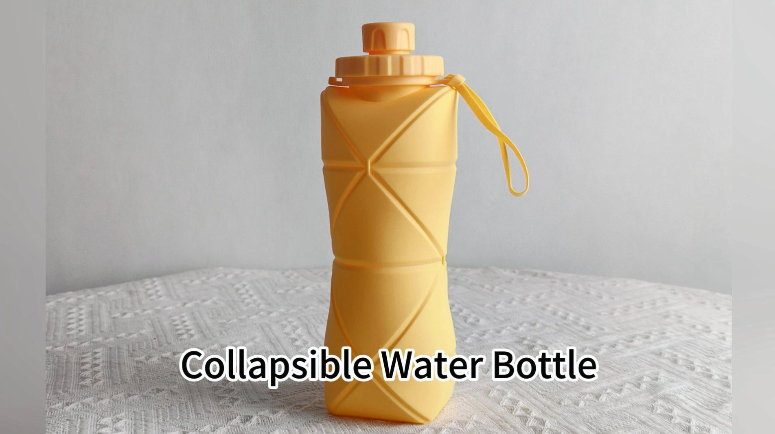 thumbnail video image 2 of Collapsible Water Bottle 800ml– Ultralight, Leak-Proof, BPA-Free, Filter Compatible Travel & Hiking Flask, 2 of 8