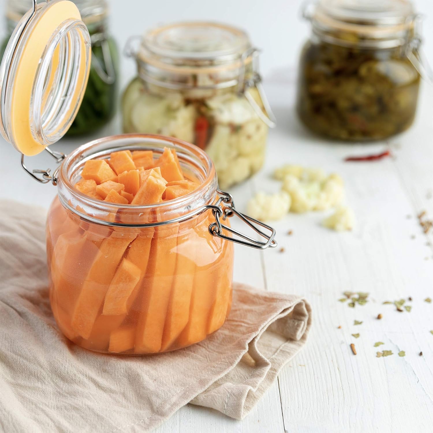 thumbnail video image 2 of Galashield Glass Jars with Lids 16 oz Food Storage Jars with Airtight Lids Leak Proof Glass Canisters Kitchen Jars, 2 of 8