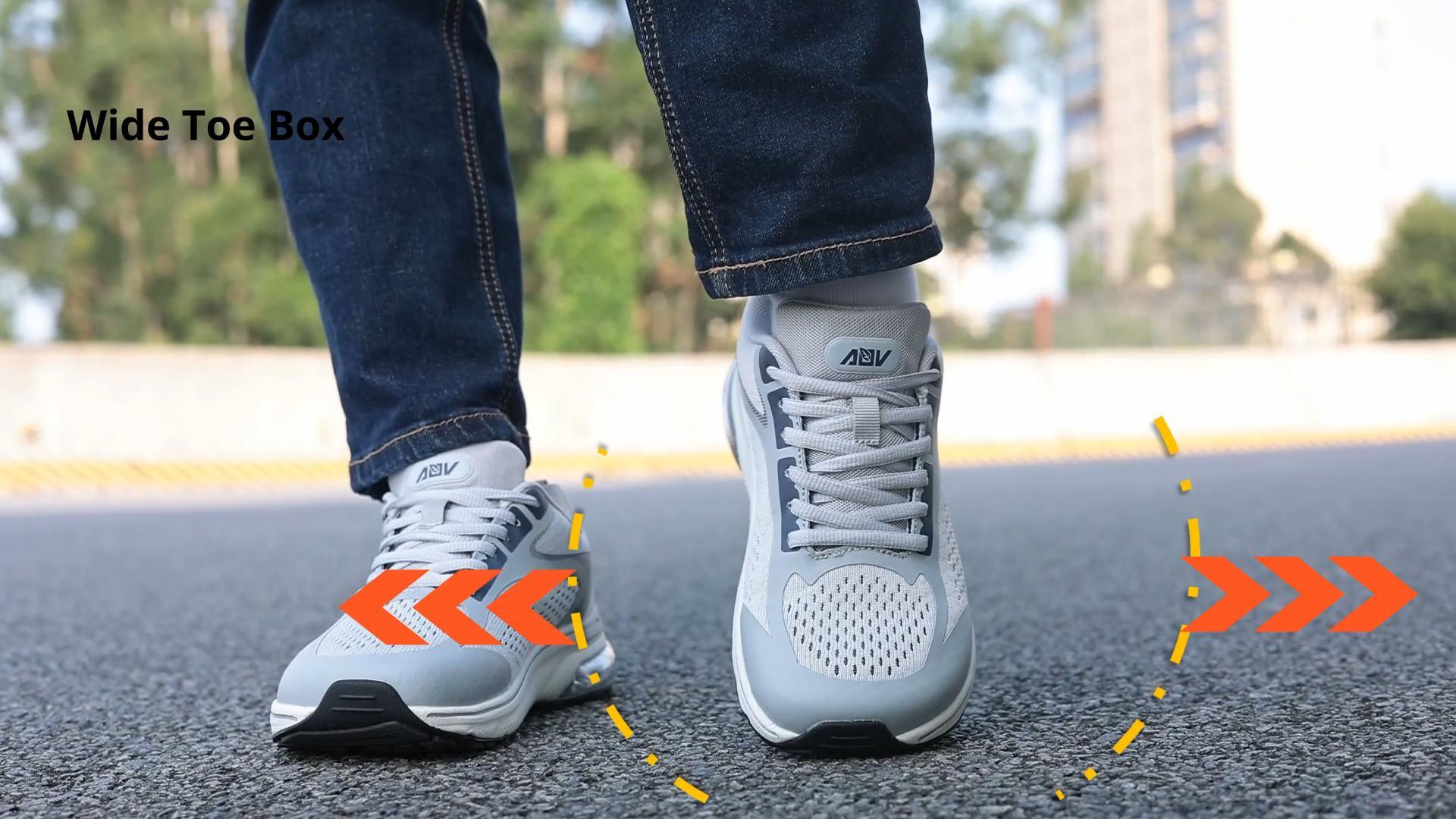 thumbnail video image 2 of Artlea Wide Toe Box Women's Arch Support Walking Shoes Orthotic Tennis Shoes for Plantar Fasciitis Women Fashion Sneakers for Foot Pain Relief, Size 6-11, 2 of 8