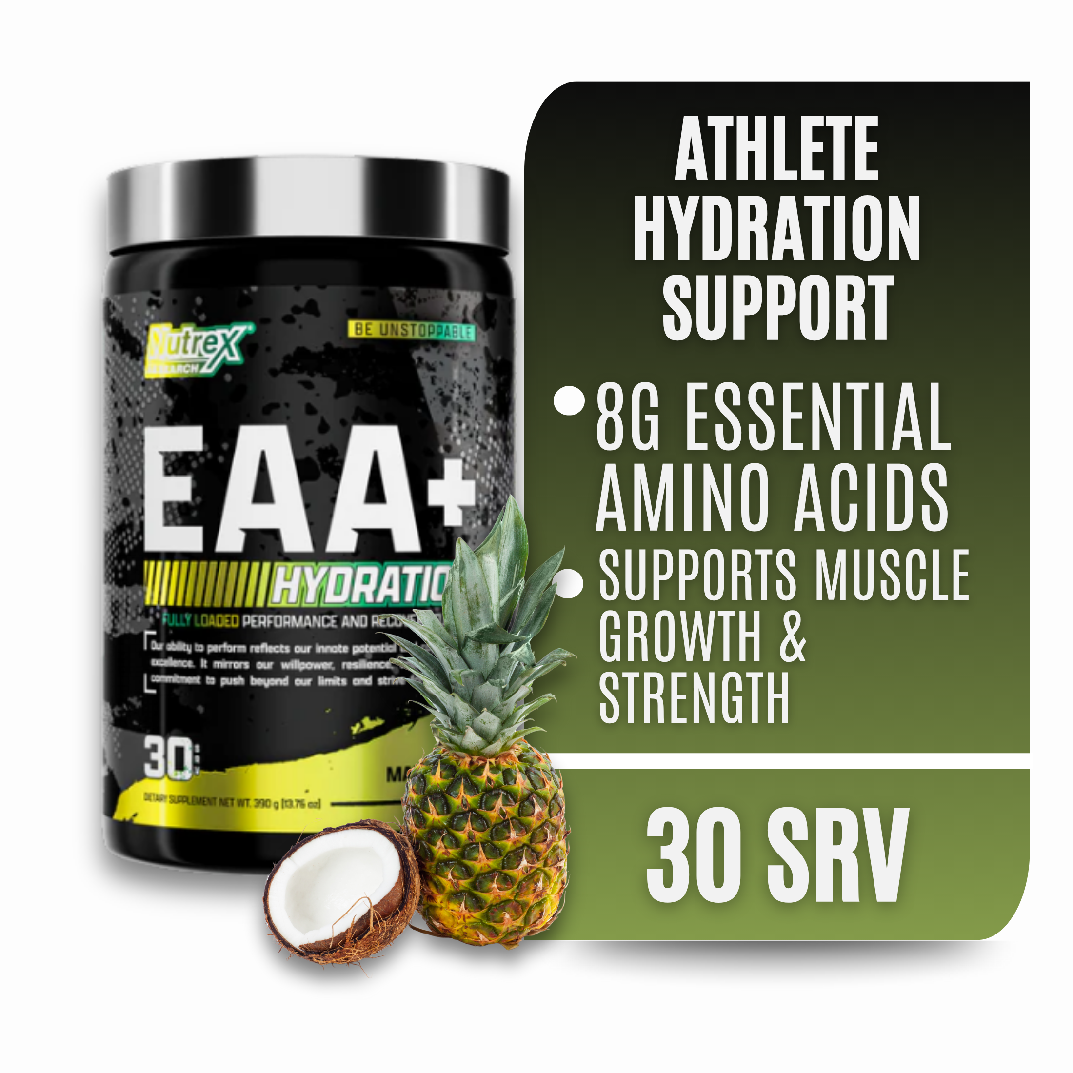 thumbnail video image 2 of Nutrex Research EAA Hydration | EAAs + BCAA Powder | Muscle Recovery, Strength, Endurance | 8G Essential Amino Acids + Electrolytes | Maui Twist Flavor 30 Serving, 2 of 10