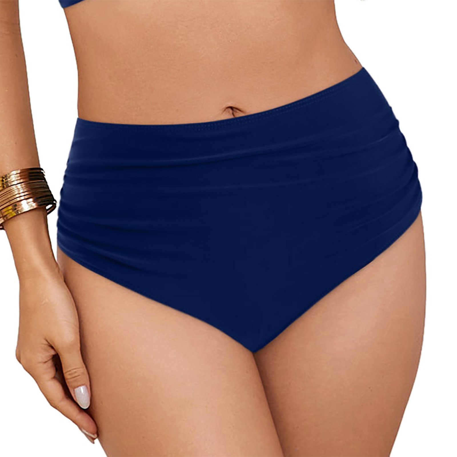 thumbnail video image 2 of HCNTES Women's High Waisted Retro Bikini Bottoms Tummy Control Swimwear Full Coverage Yellow,XXL, 2 of 10
