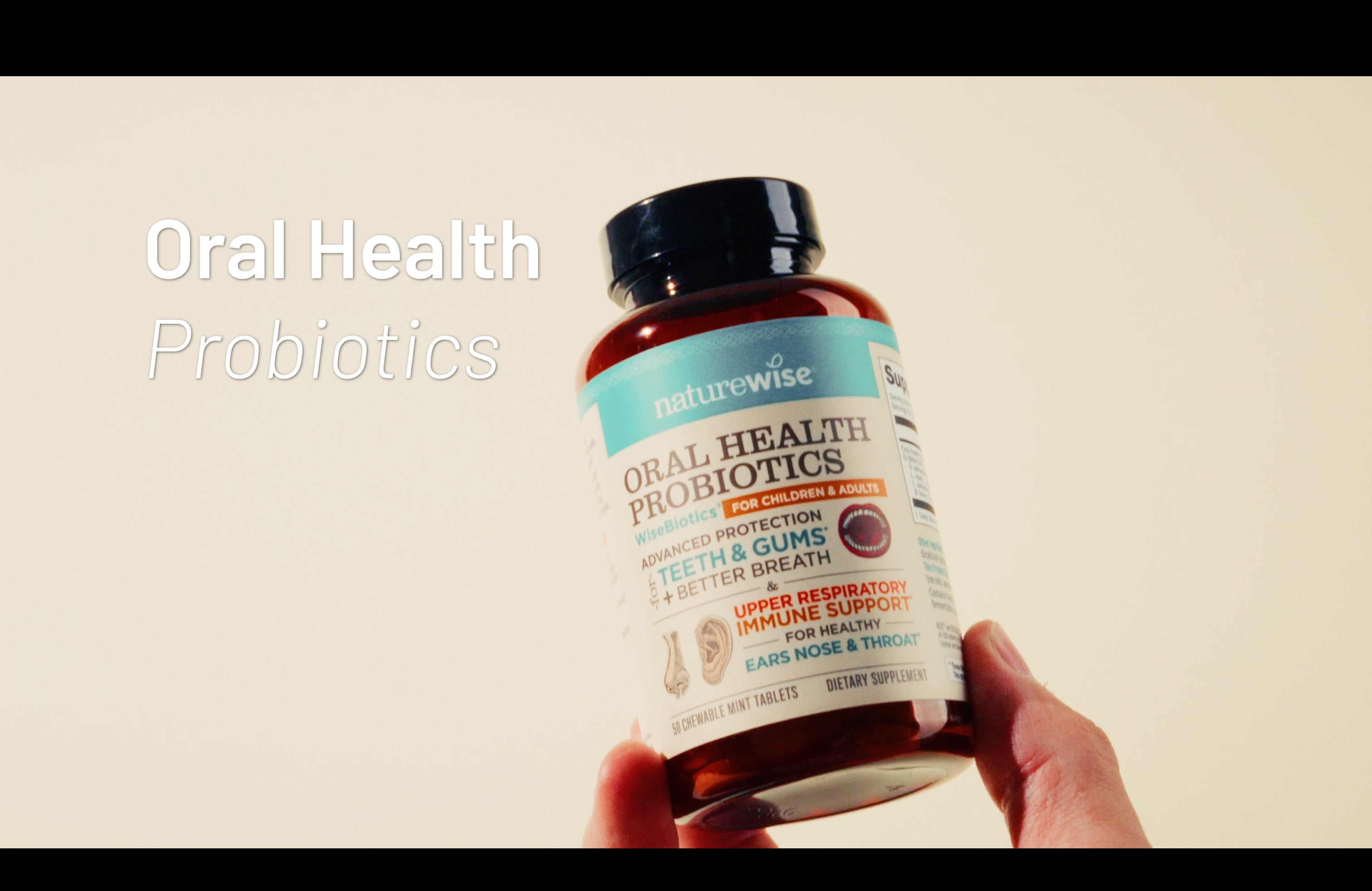 thumbnail video image 2 of NatureWise Oral Probiotics - Chewable Sugar-Free Mint Tablet - 50 Count[50-Day Supply], 2 of 13