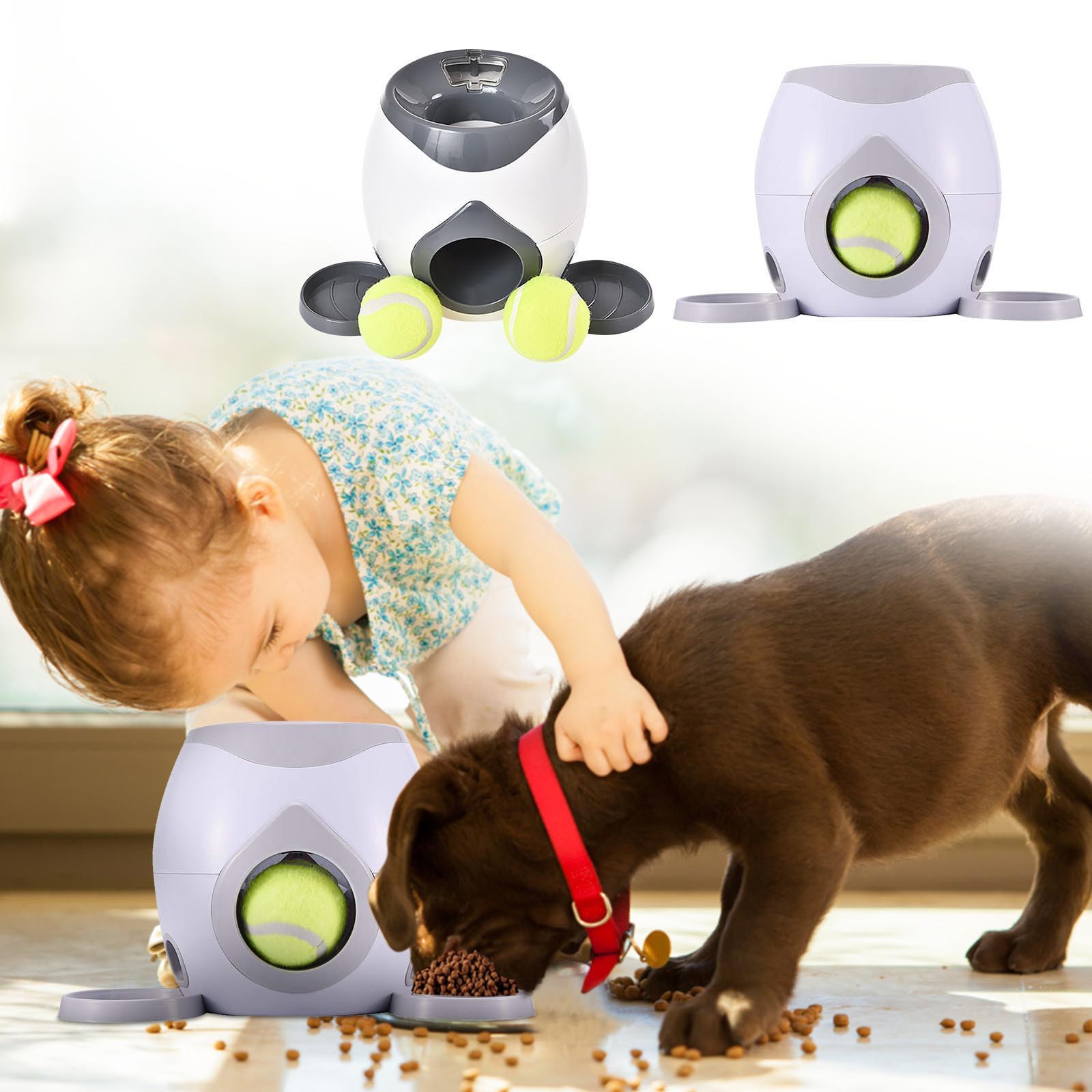 thumbnail video image 2 of Automatic Dog Ball Launcher, 2025 New Dog Tennis Ball Throwing Machine, Dog Thrower Launcher Tennis Ball for Interactive Play & Training, Dog Ball Thrower Launcher with Food Reward, 2 of 7