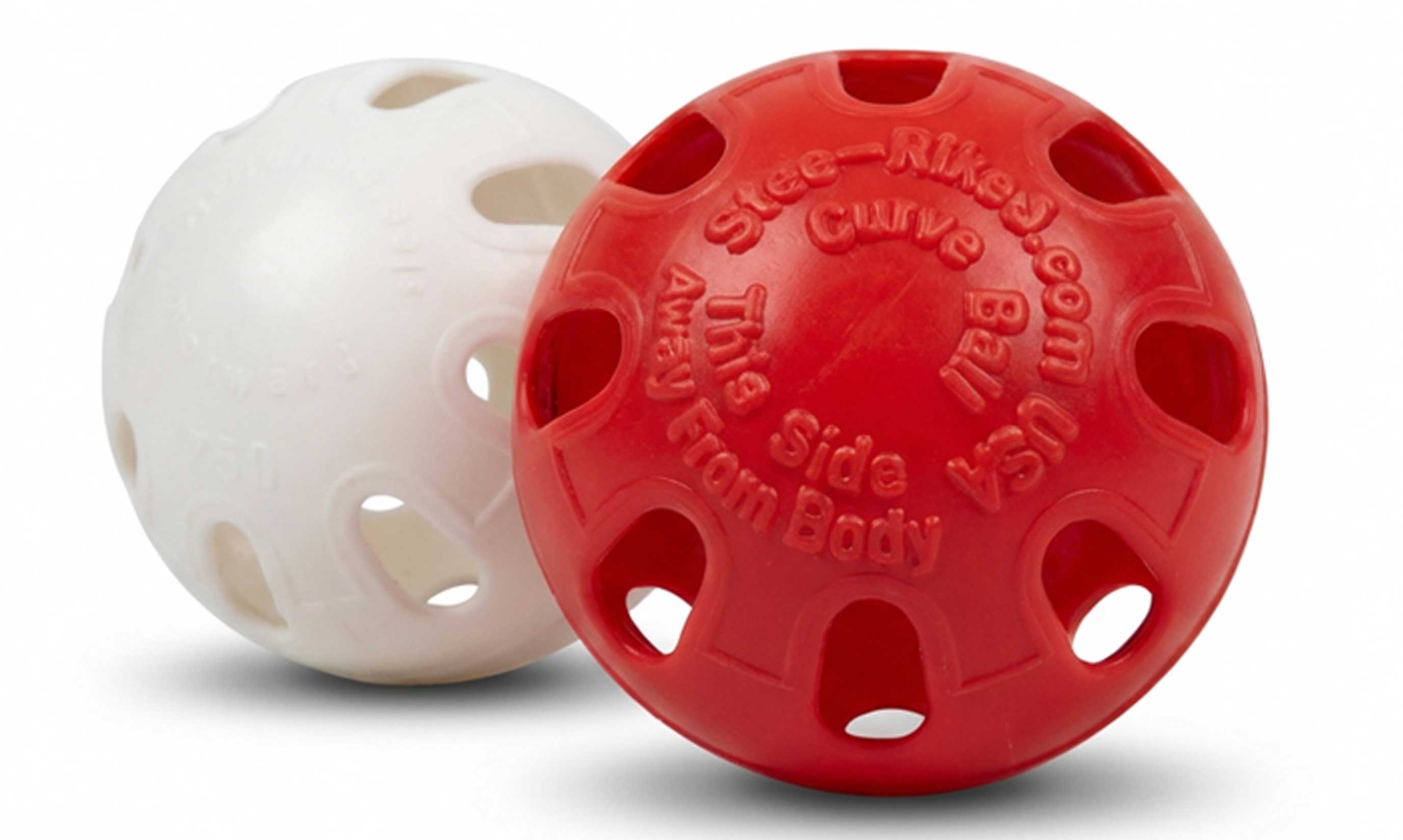 Stee-Rike 3 Premium Plastic Practice Baseballs, White & Red, 20