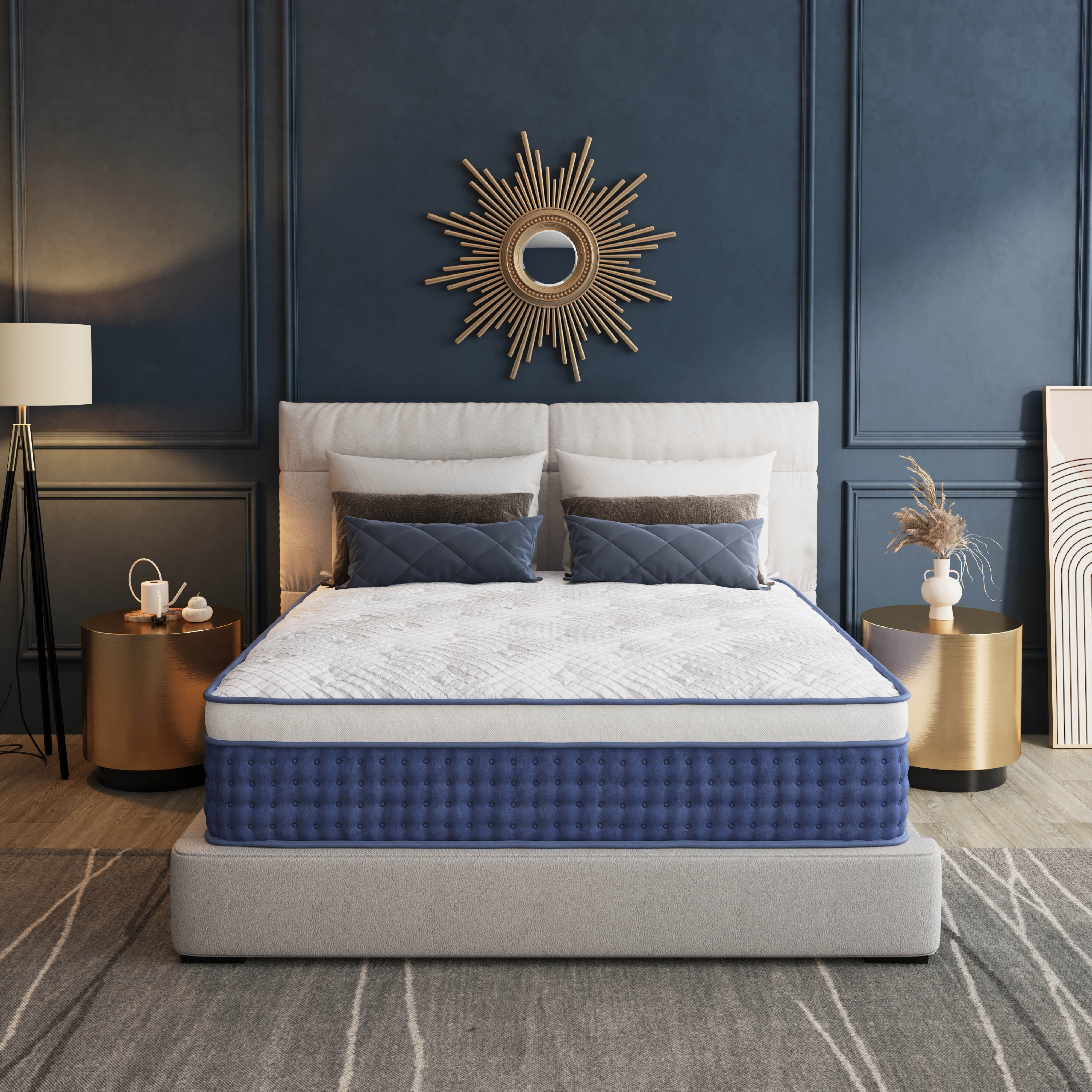 thumbnail video image 2 of EGOHOME Queen 12 inch Hybrid Mattress, Pocketed Springs, Medium, Pressure Relief, Reinforced Edge, Mattress in a Box, 2 of 12