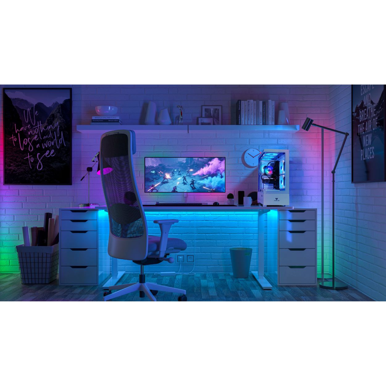thumbnail video image 2 of Gaming Desktop PC,Intel Core i7-9700KF,AMD Radeon RX 580 8GB,16GB DDR4 RAM,512GB SSD,Windows 11,ARGB Fans,Prebuilt Computer for Gaming,Work,Home Use & Office, 2 of 9