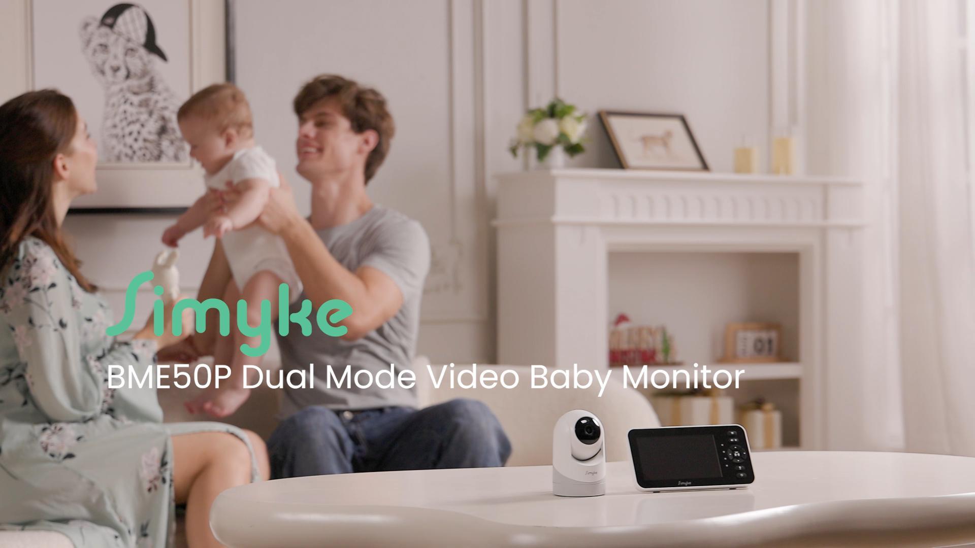 Simyke Video Baby Monitor with Camera and Audio,5'' IPS Screen,720P HD,App,Remote Pan/Tilt/Zoom Camera,Lullabies,Feeding Remind,HD Night Vision, VOX,2-Way Talk,Triple Security,1500ft Long Range